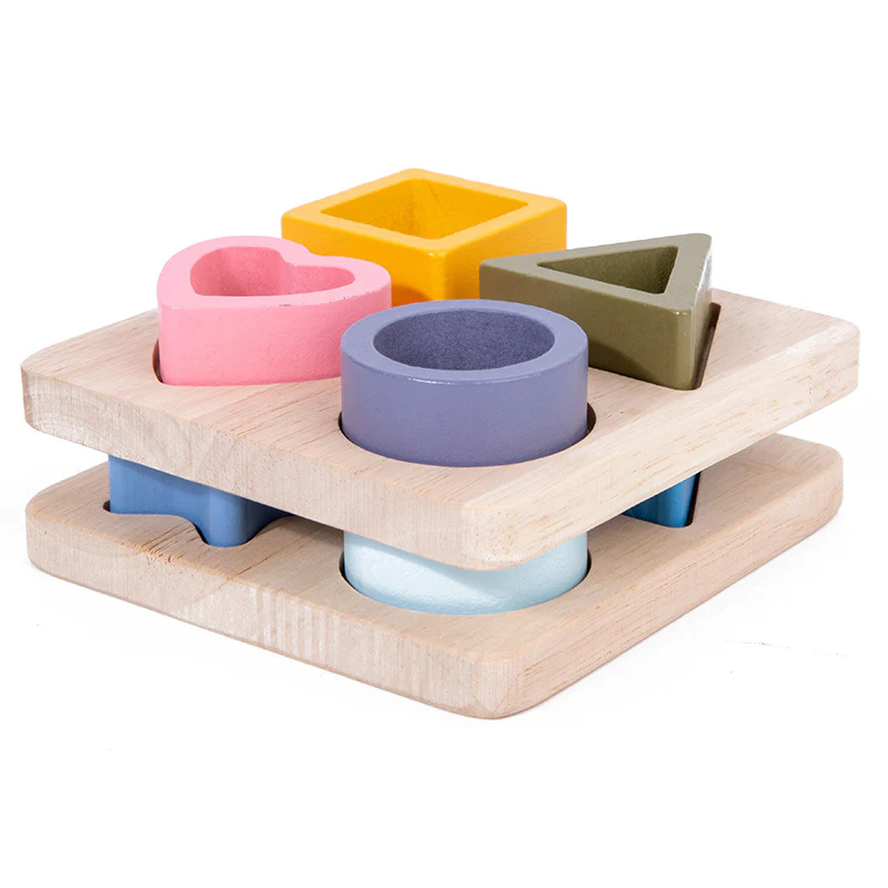 Montessori Wooden Geometric Shape Recognition Puzzle - Image 5