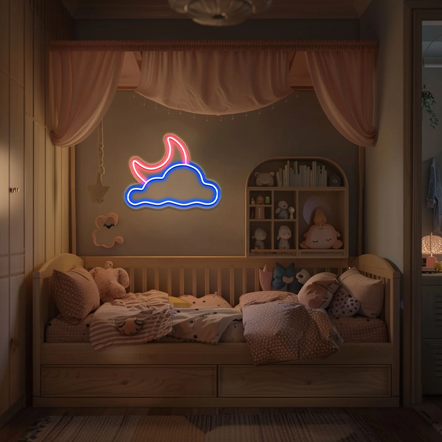 Moon and Cloud Neon Sign - Image 2