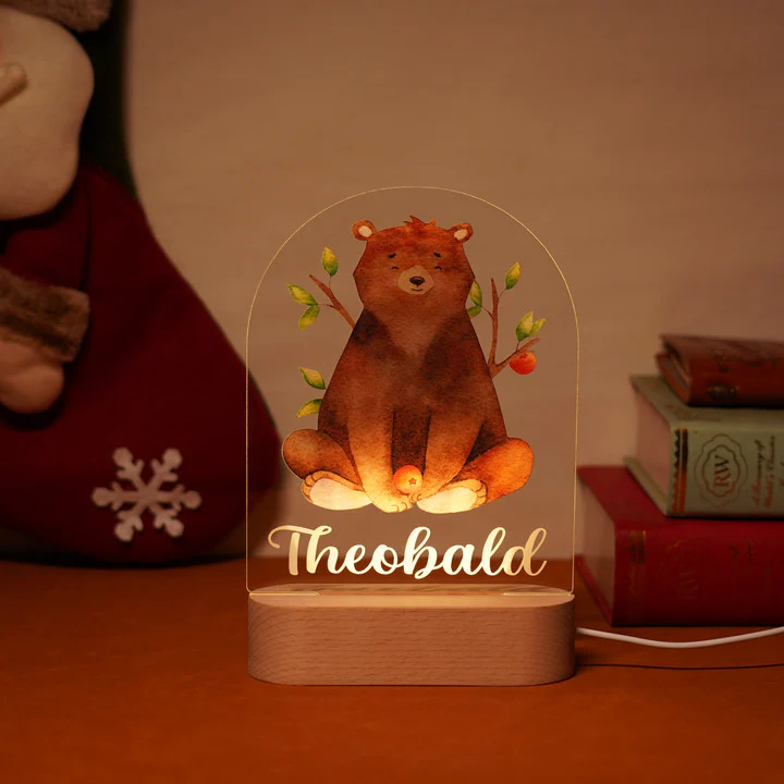 Baby Name Night Light Lamp - Bear - Image 2