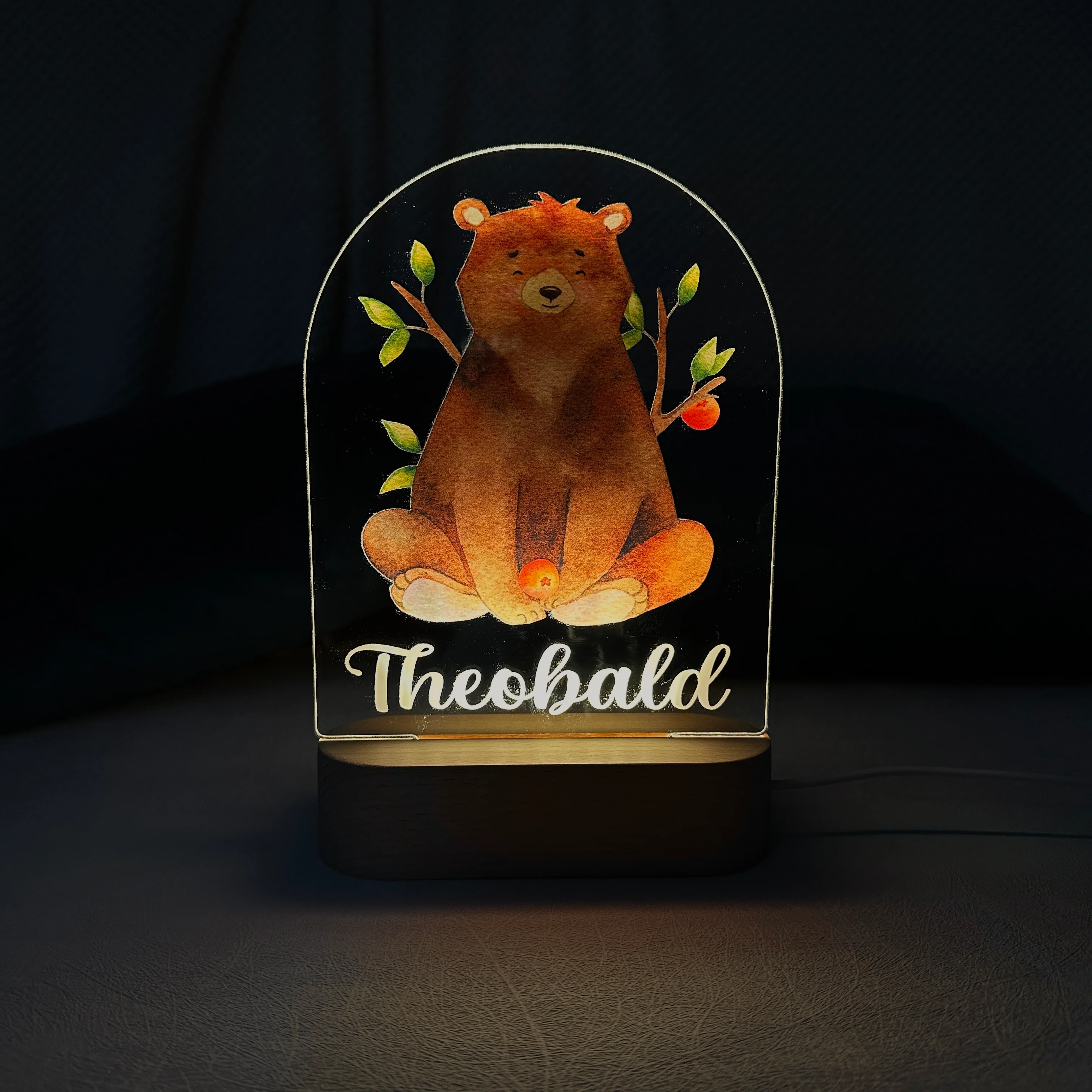 Baby Name Night Light Lamp - Bear - Image 3