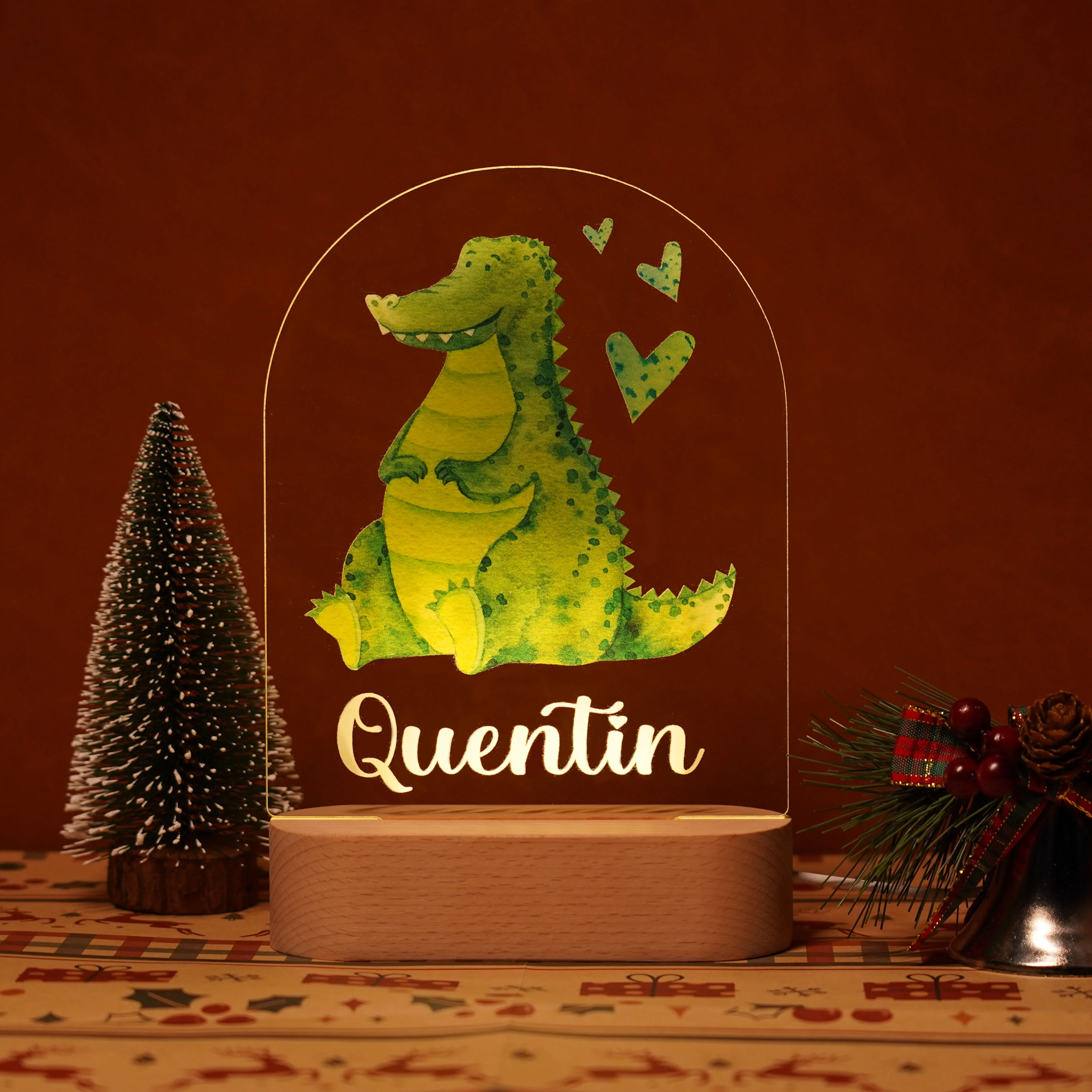 Baby Name Night Light Lamp - Crocodile - Image 2
