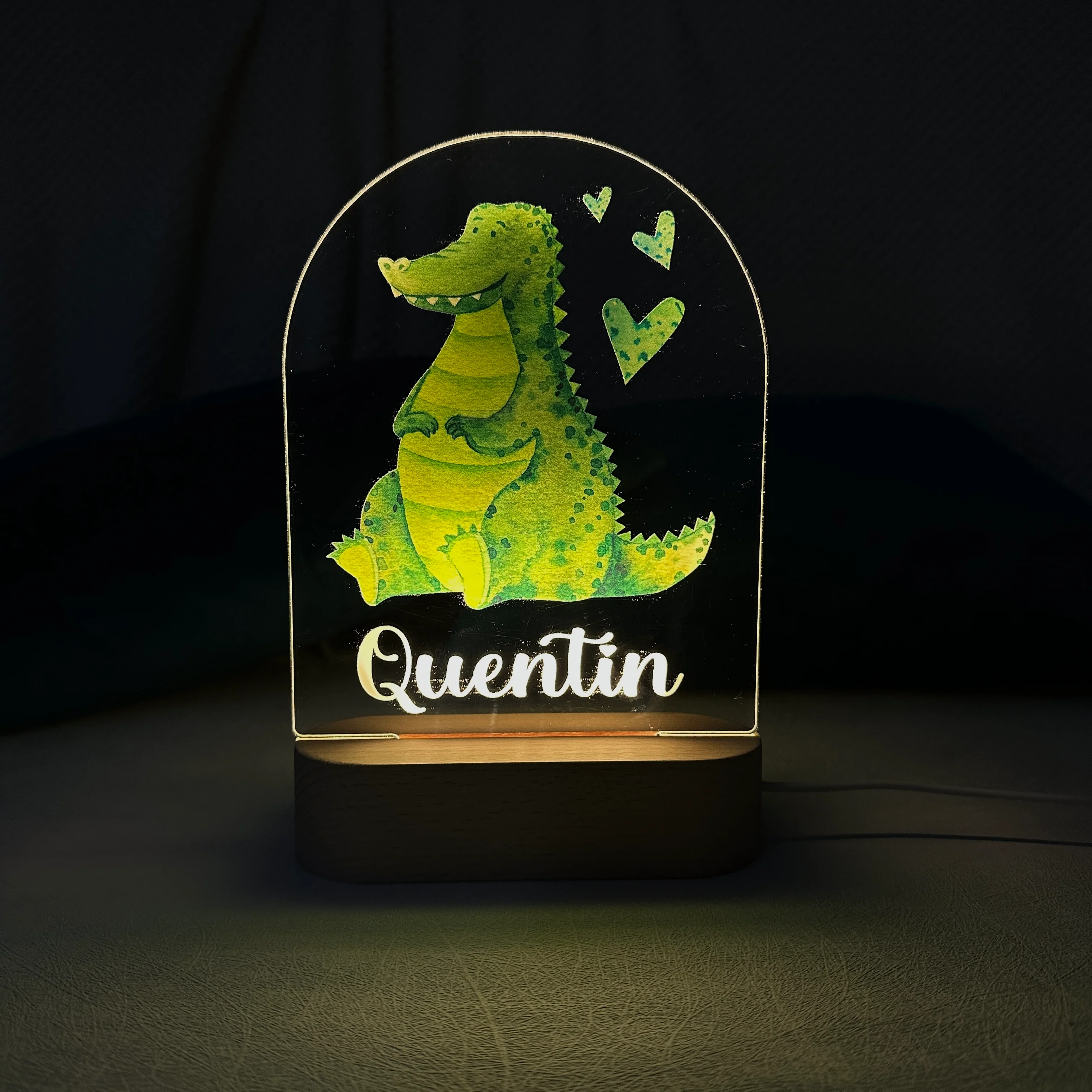 Baby Name Night Light Lamp - Crocodile - Image 3