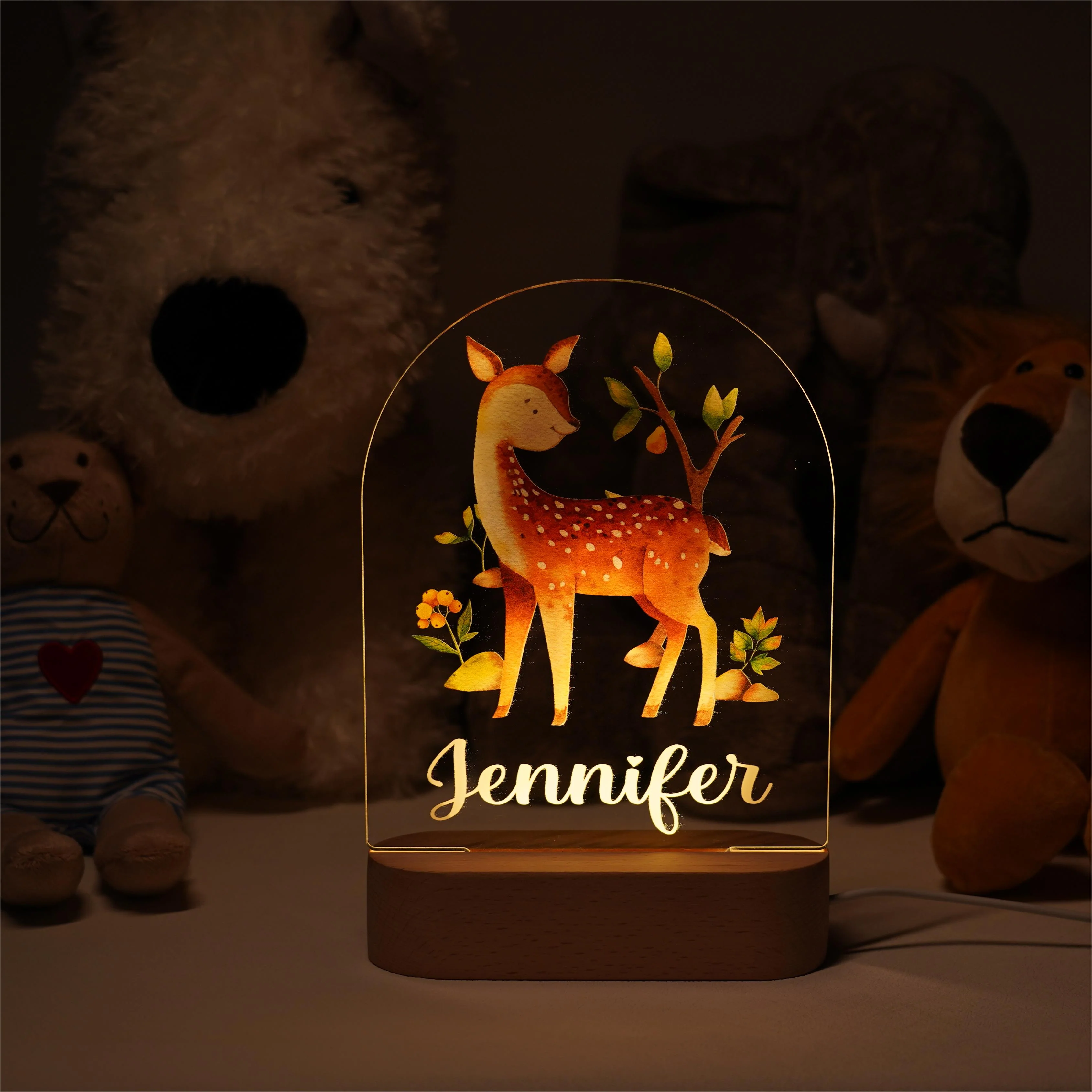 Baby Name Night Light Lamp - Deer