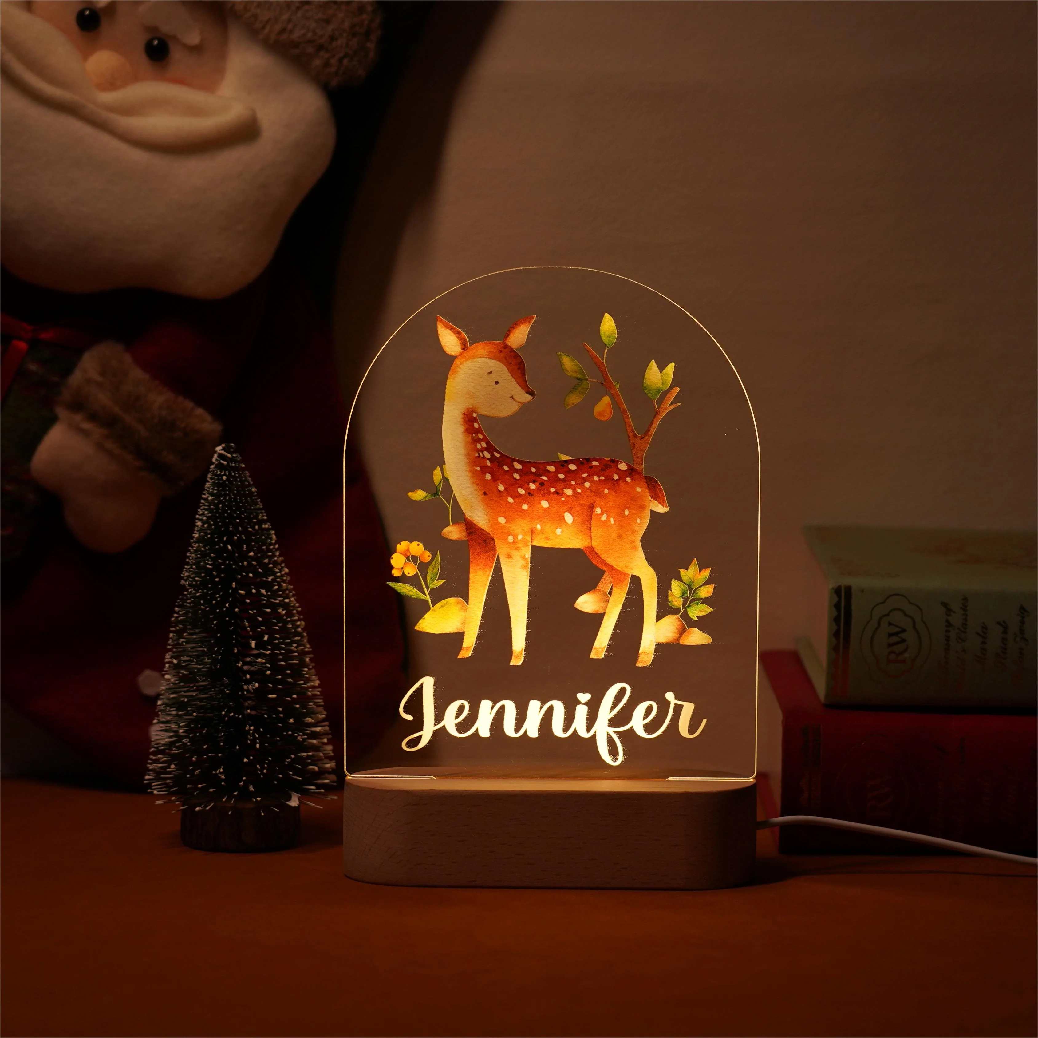 Baby Name Night Light Lamp - Deer - Image 2