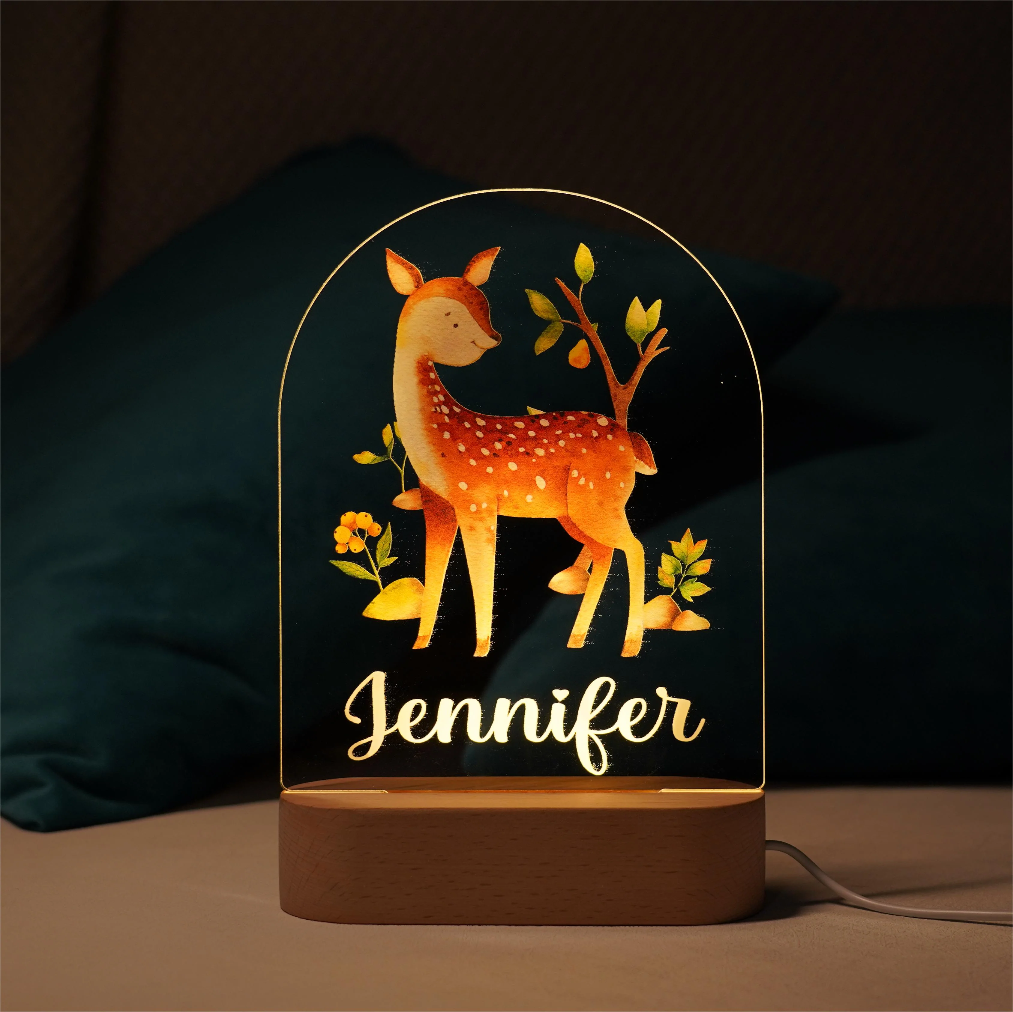 Baby Name Night Light Lamp - Deer - Image 3