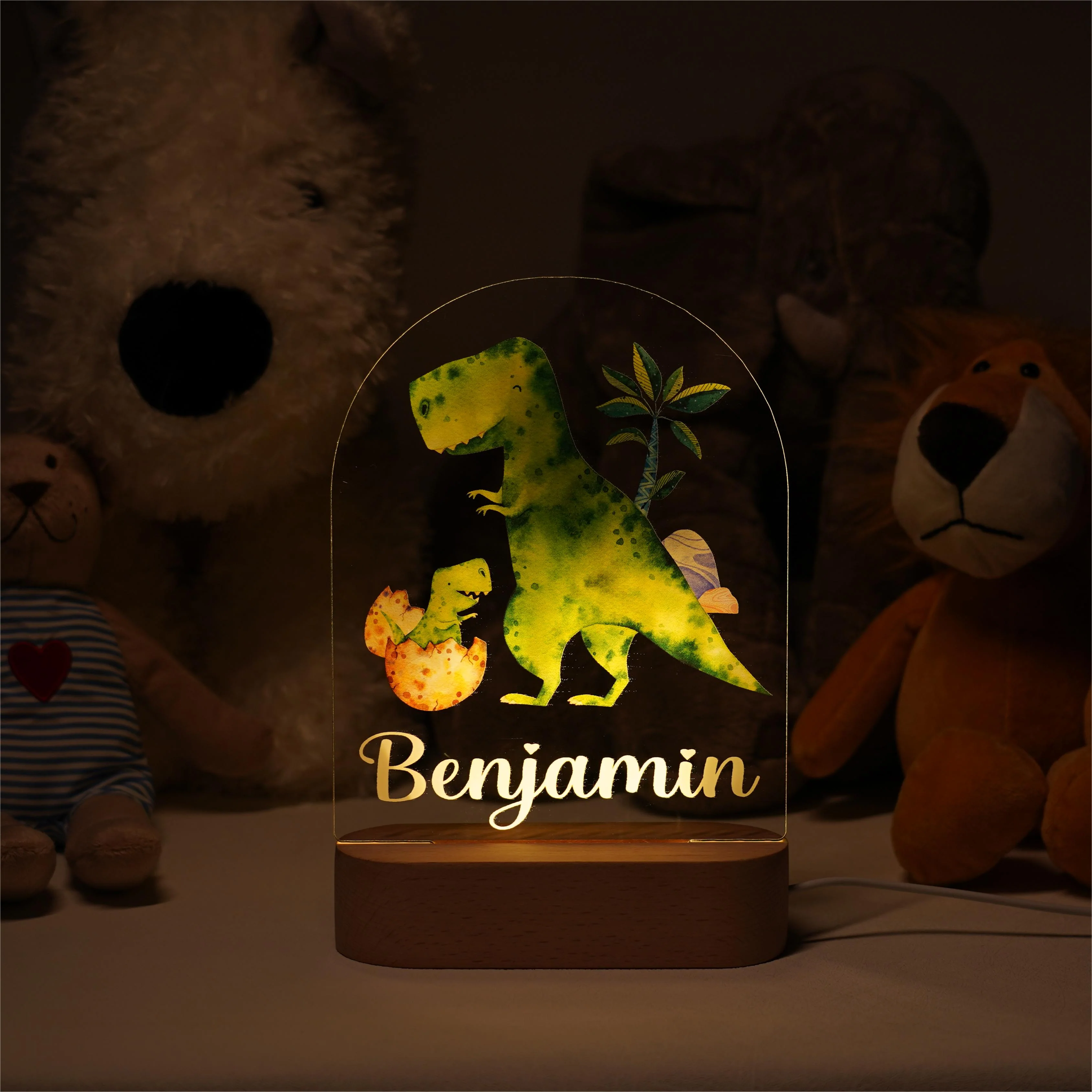 Baby Name Night Light Lamp - Dinosaur - Image 2
