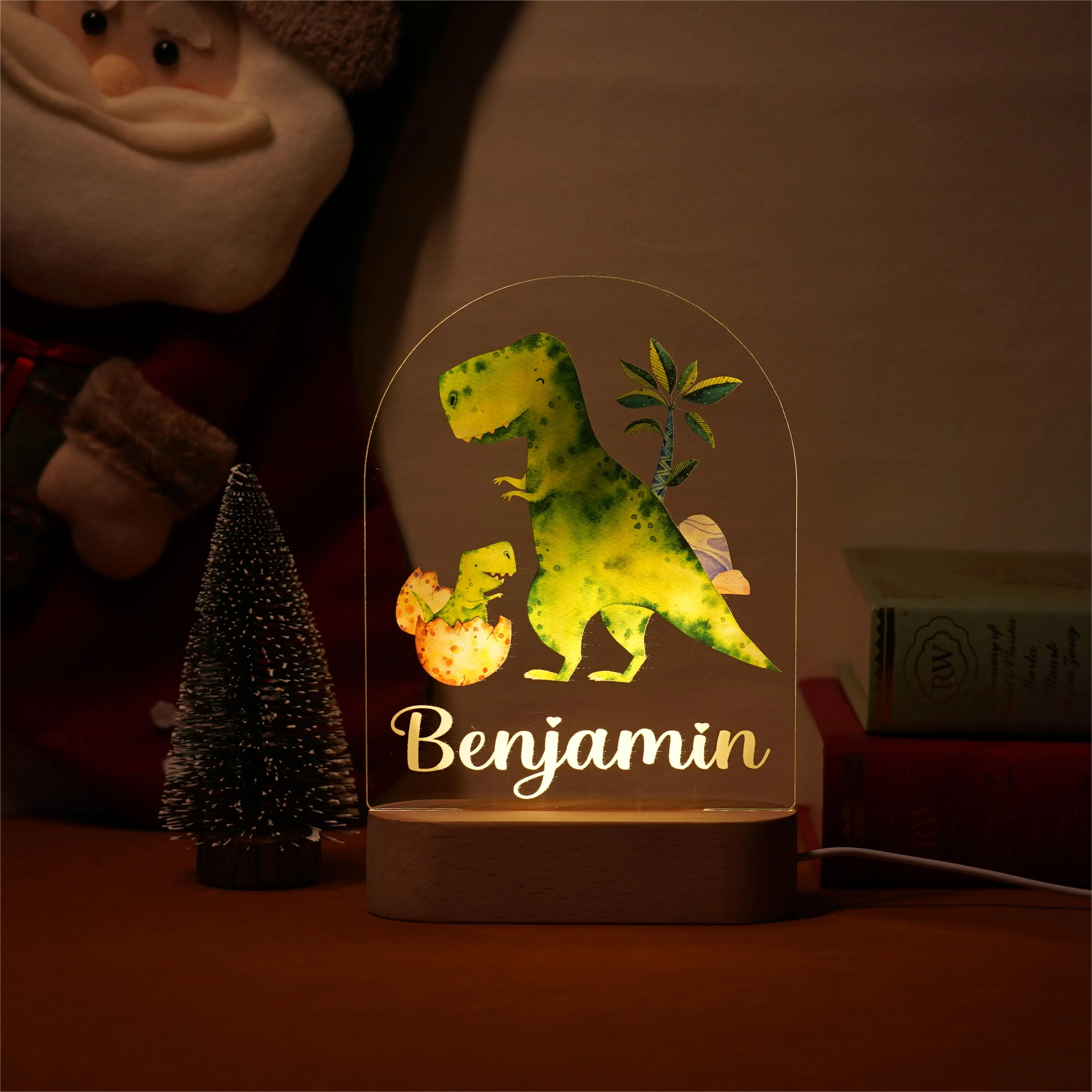 Baby Name Night Light Lamp - Dinosaur - Image 3