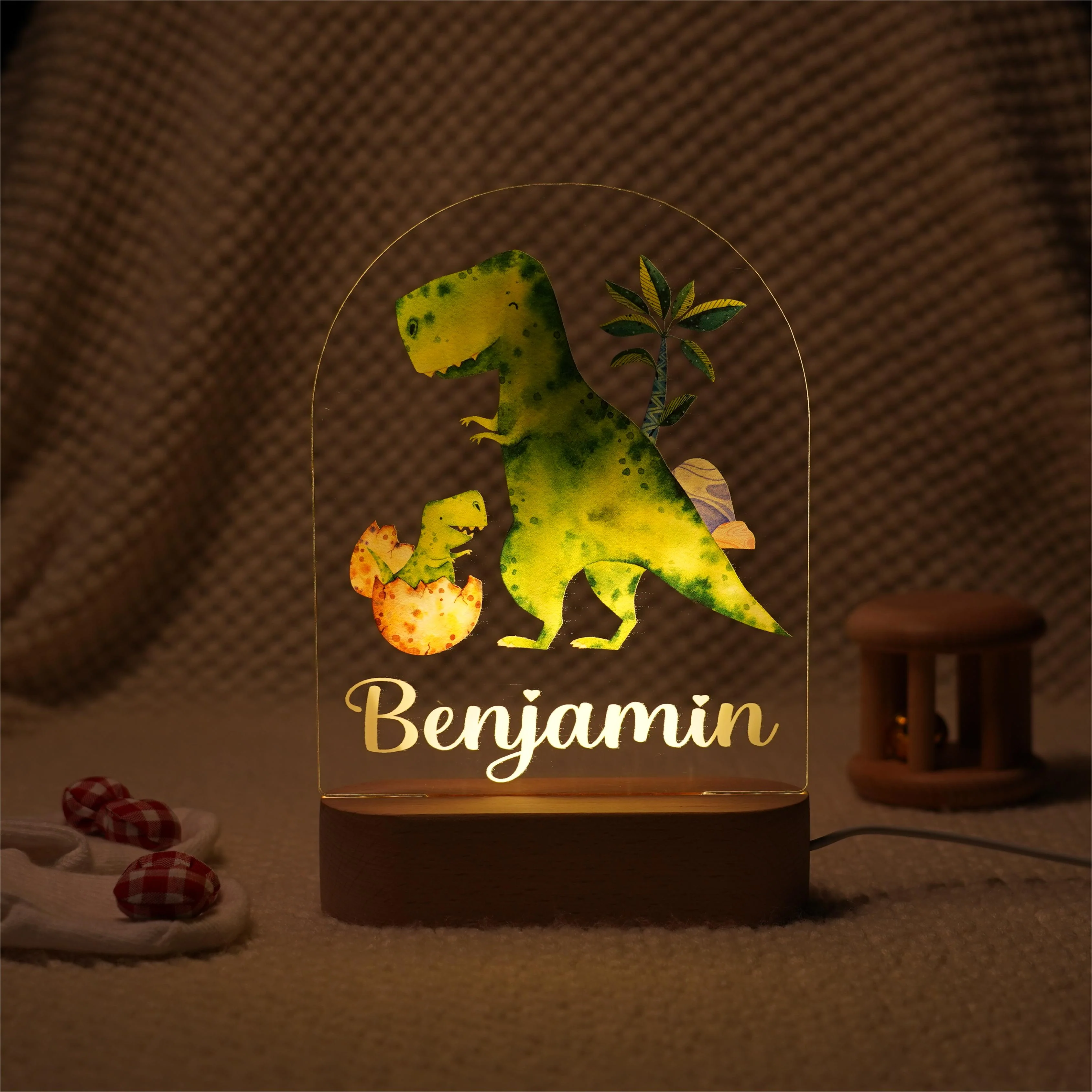 Baby Name Night Light Lamp - Dinosaur - Image 4