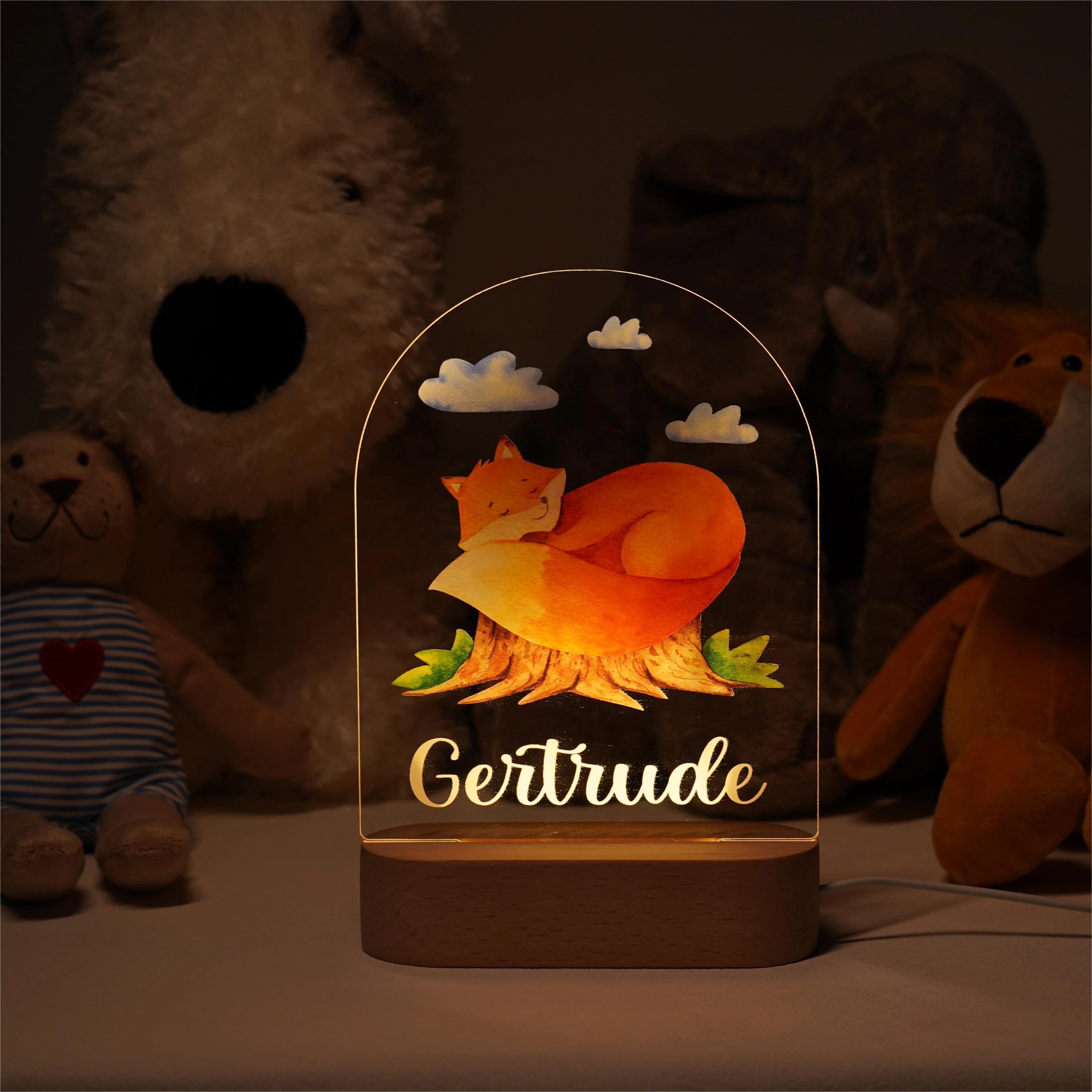 Baby Name Night Light Lamp - Fox - Image 2