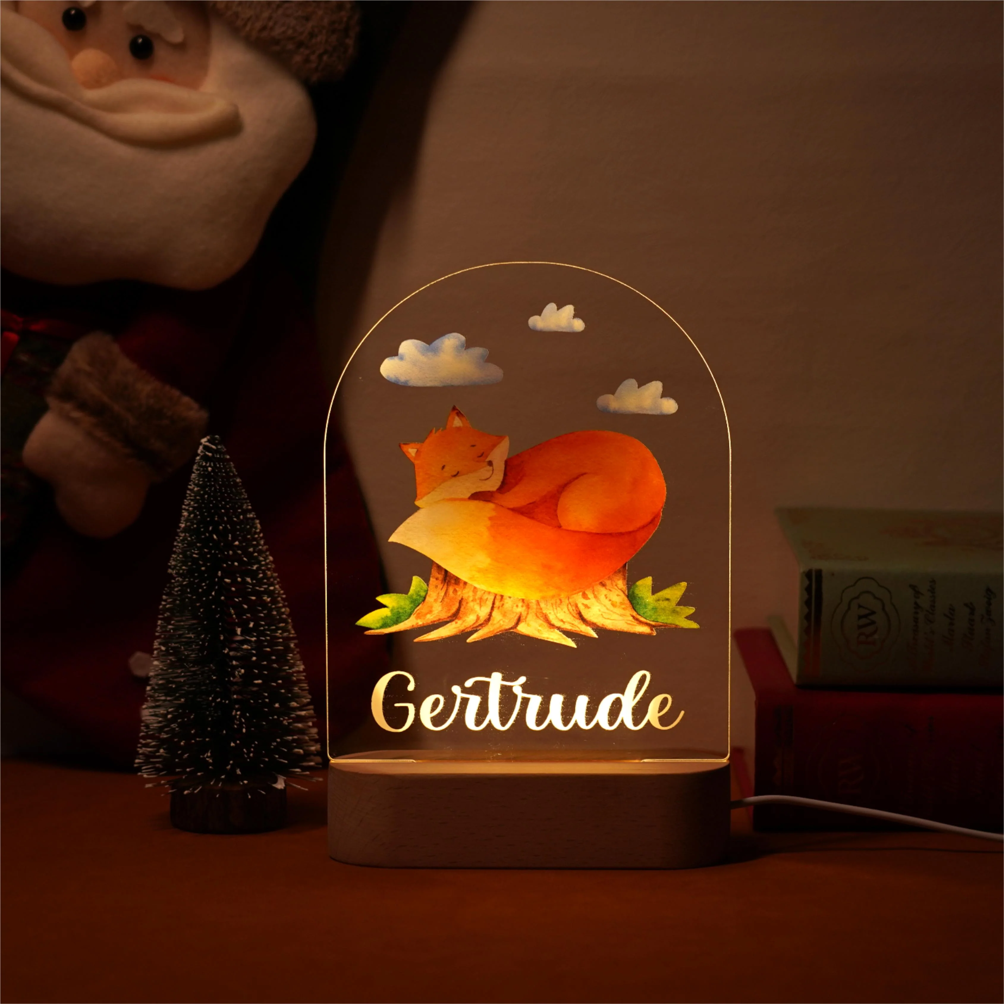 Baby Name Night Light Lamp - Fox - Image 3