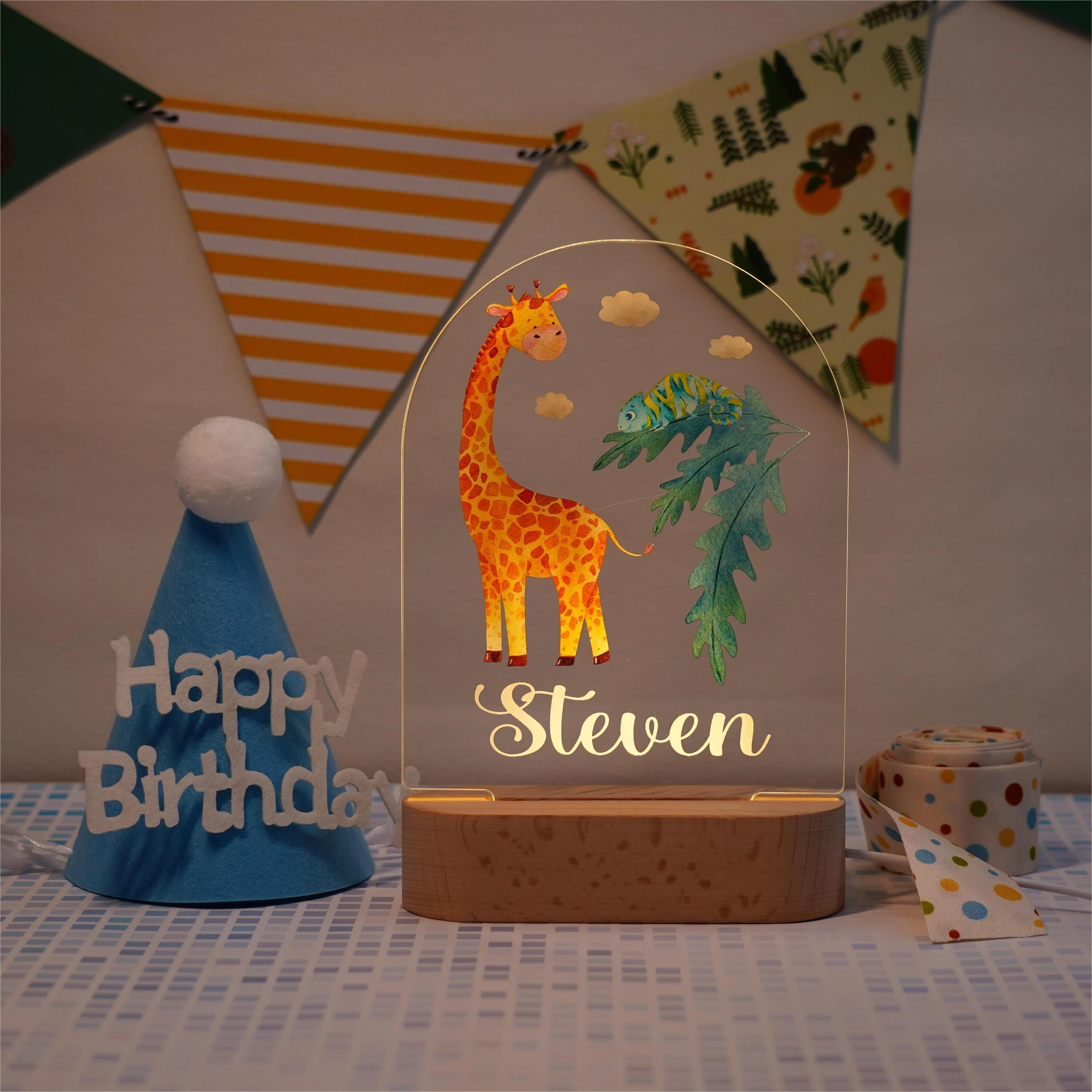 Baby Name Night Light Lamp - Giraffe - Image 4