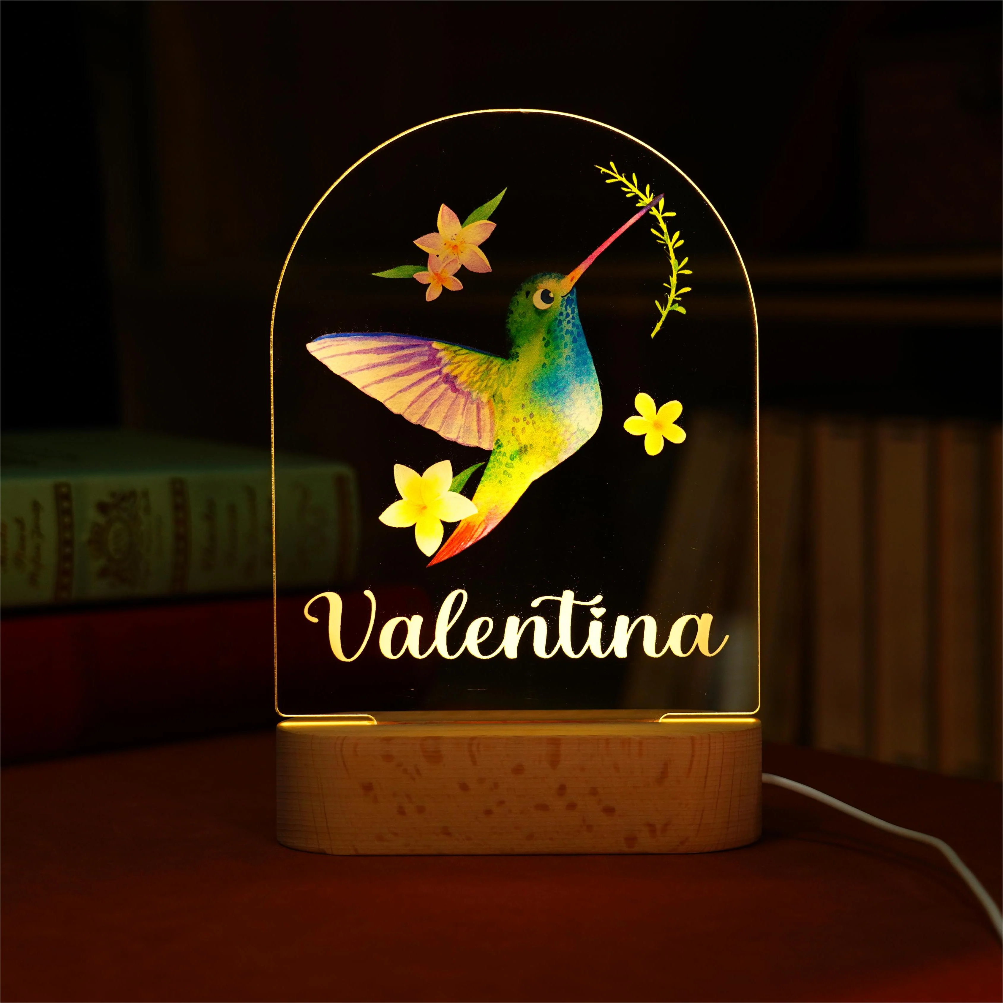 Baby Name Night Light Lamp - Hummingbird - Image 3