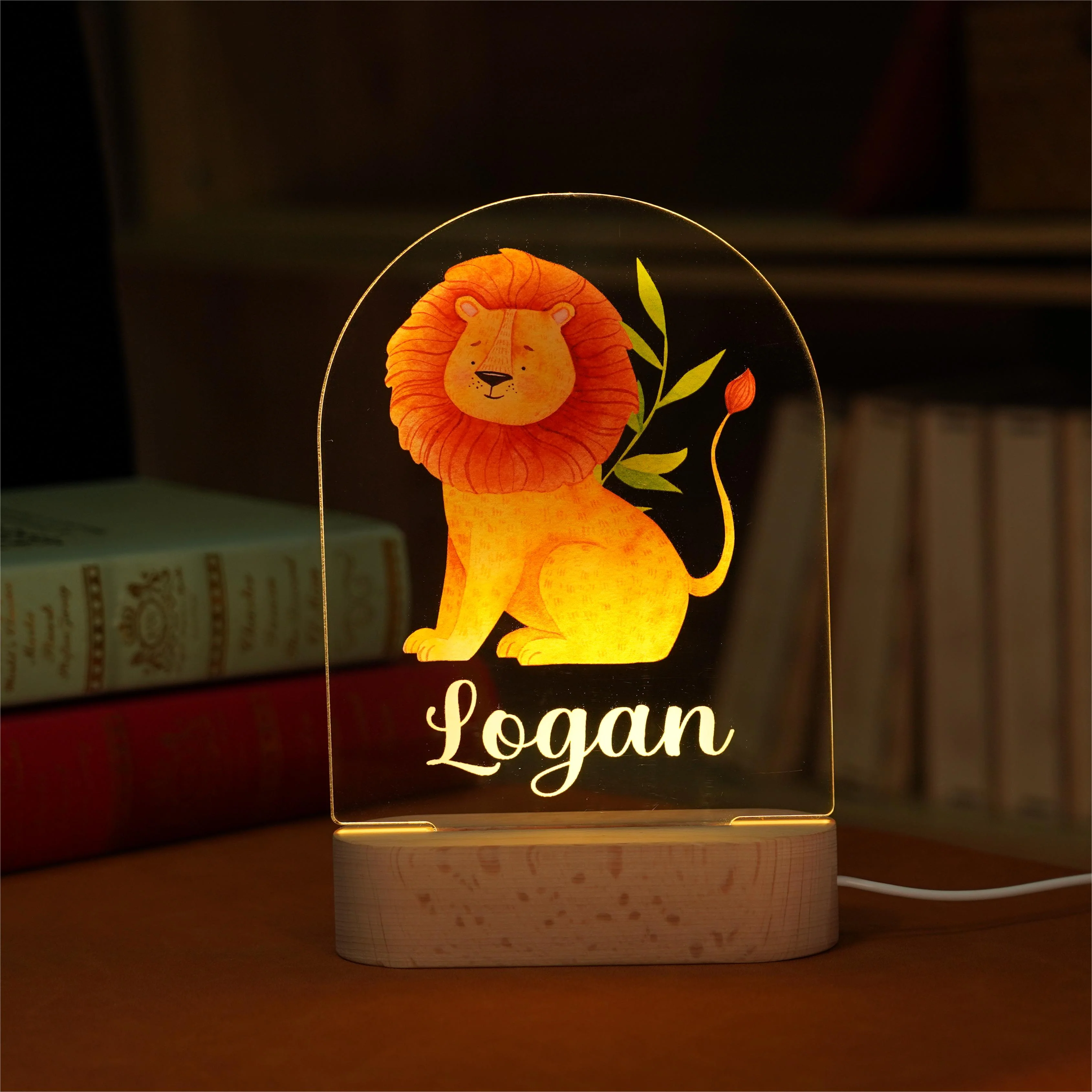 Baby Name Night Light Lamp - Lion - Image 4