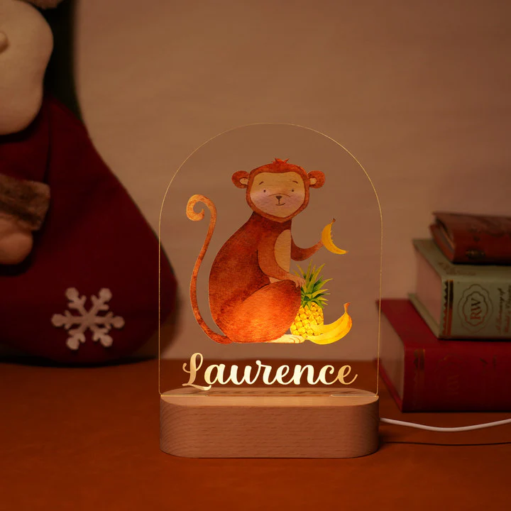 Baby Name Night Light Lamp - Monkey - Image 2