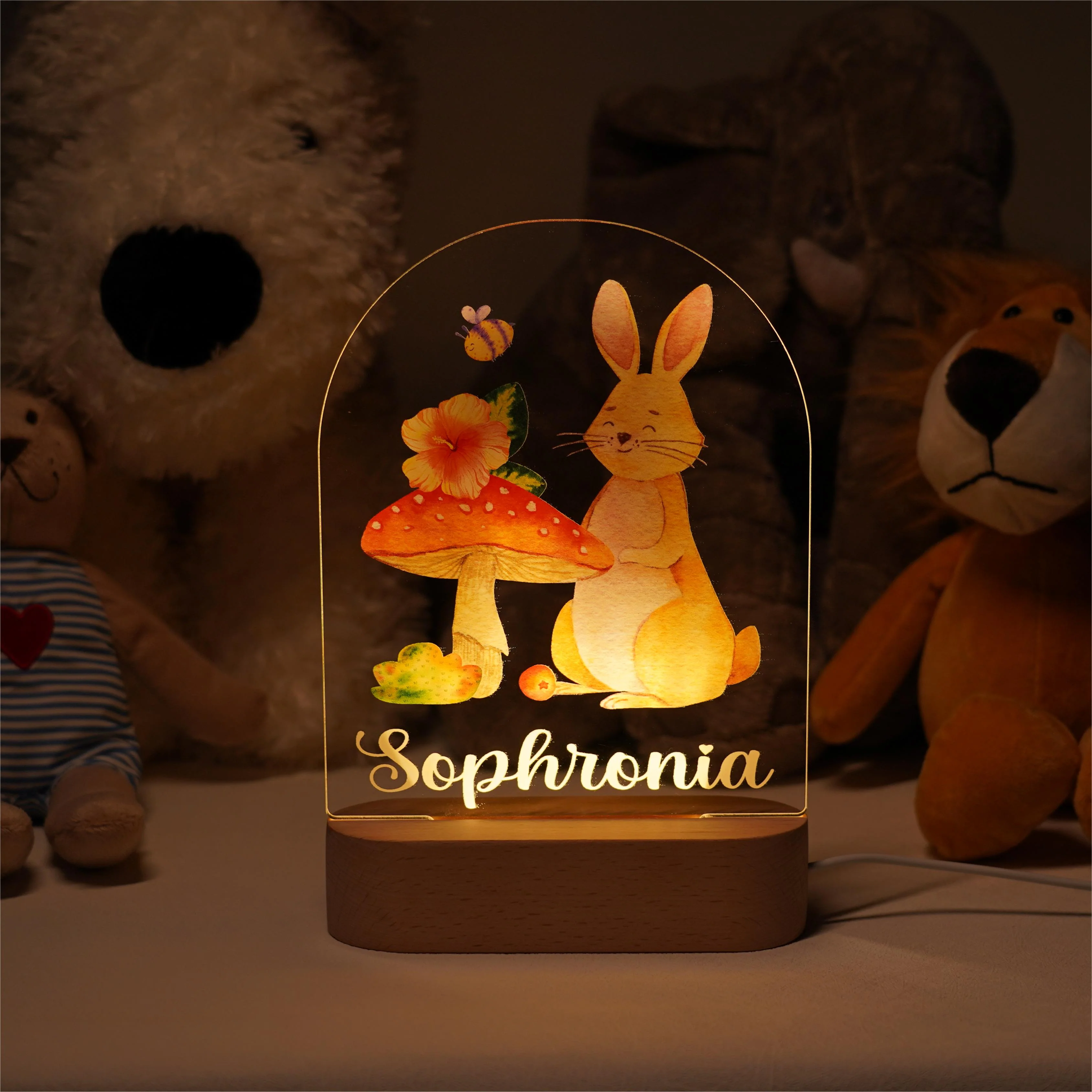 Baby Name Night Light Lamp - Rabbit - Image 3