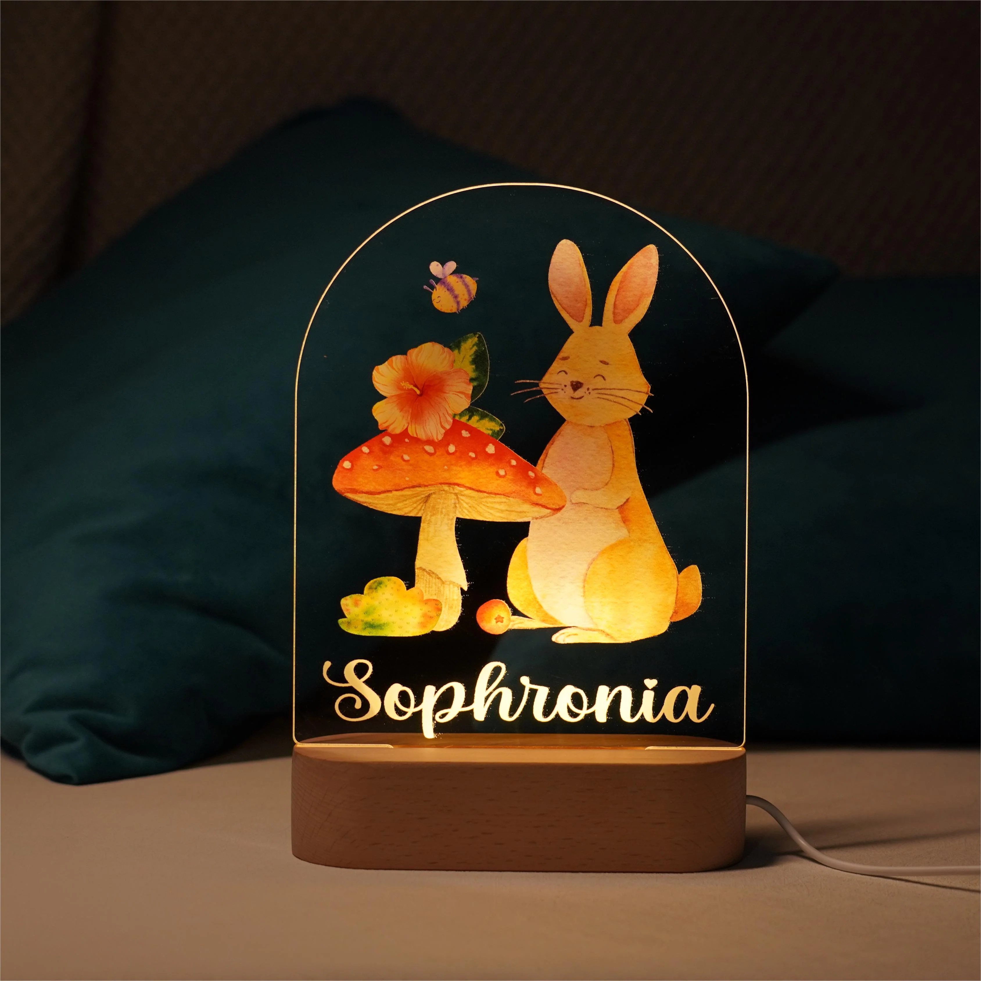 Baby Name Night Light Lamp - Rabbit - Image 4