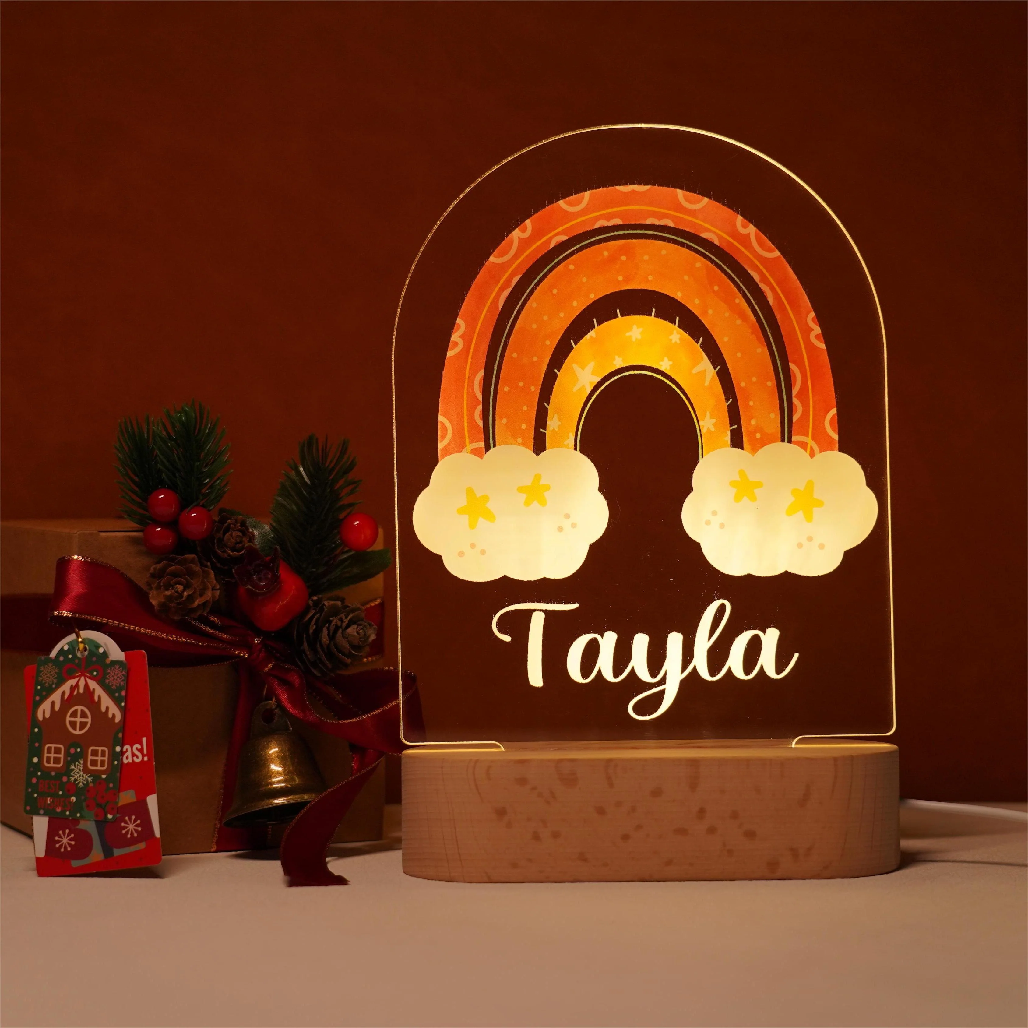 Baby Name Night Light Lamp - Rainbow - Image 3