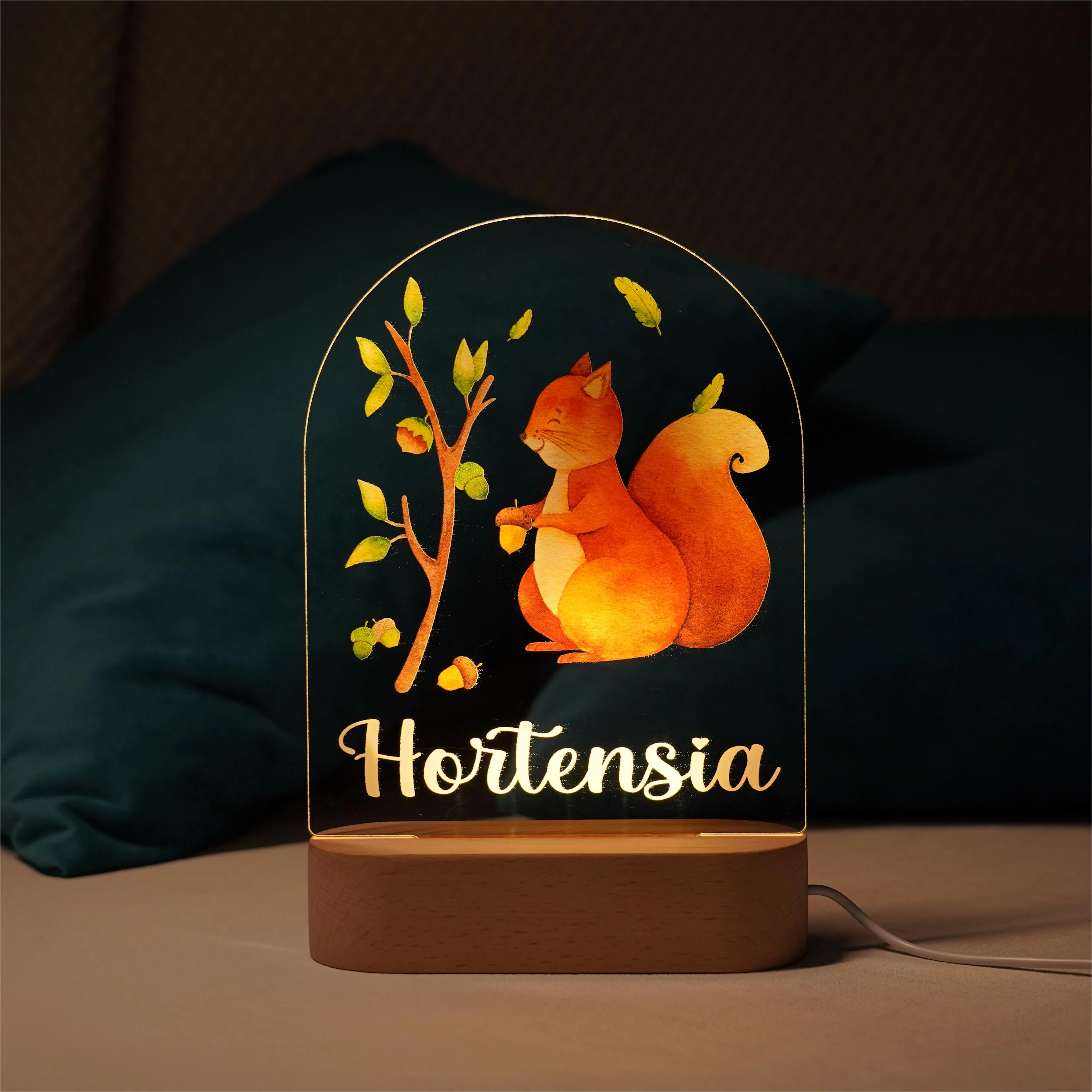 Baby Name Night Light Lamp - Squirrel - Image 3