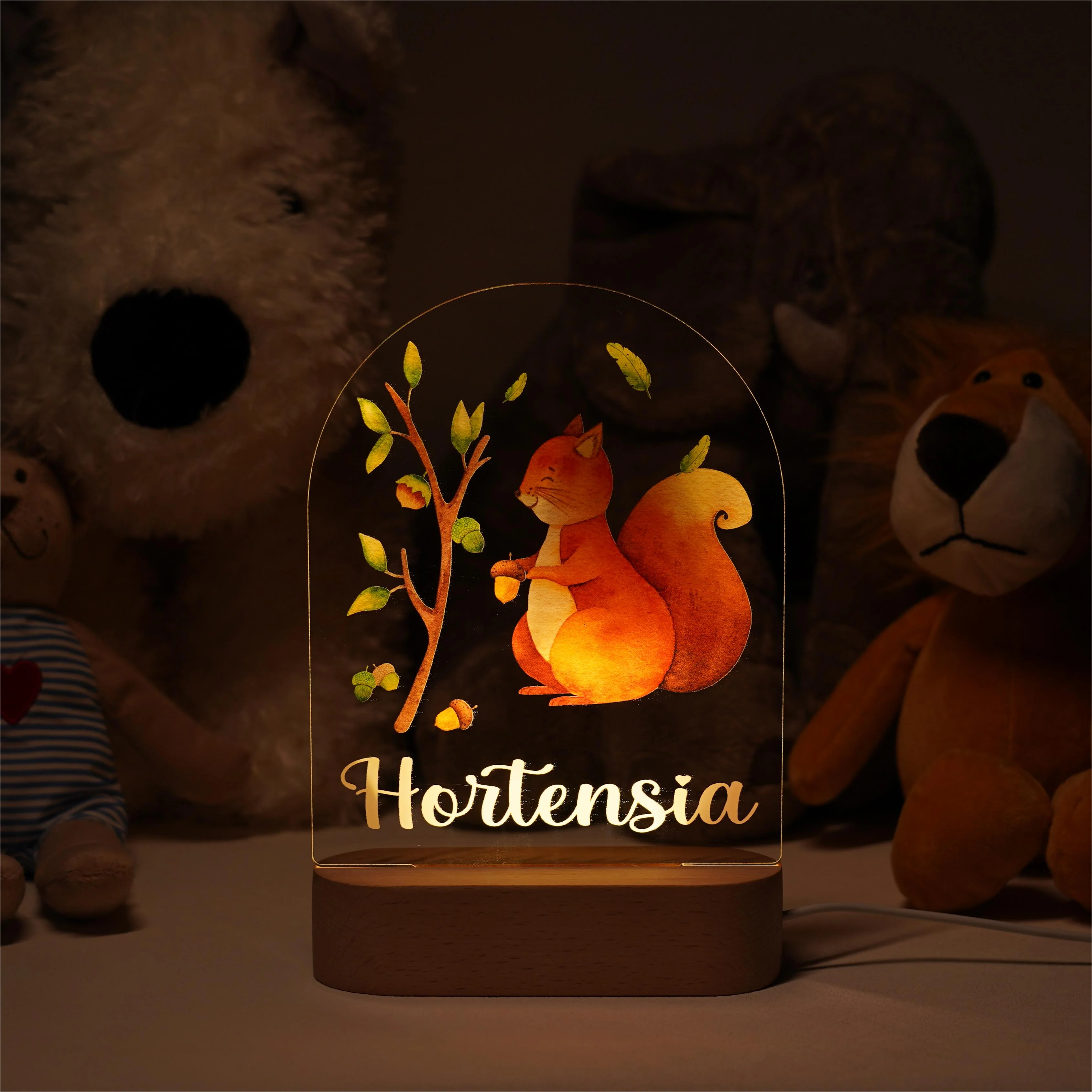 Baby Name Night Light Lamp - Squirrel - Image 4