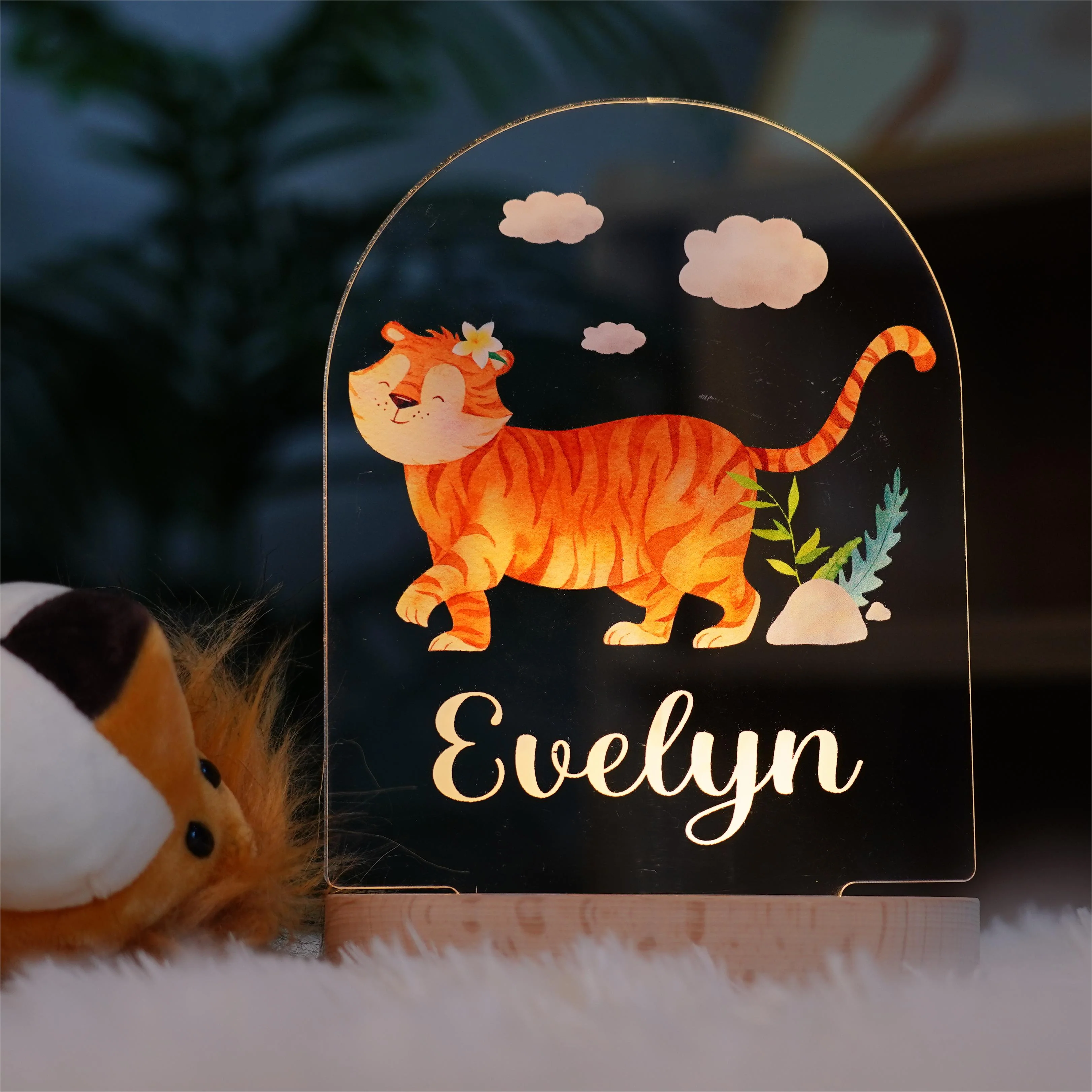 Baby Name Night Light Lamp - Tiger - Image 3