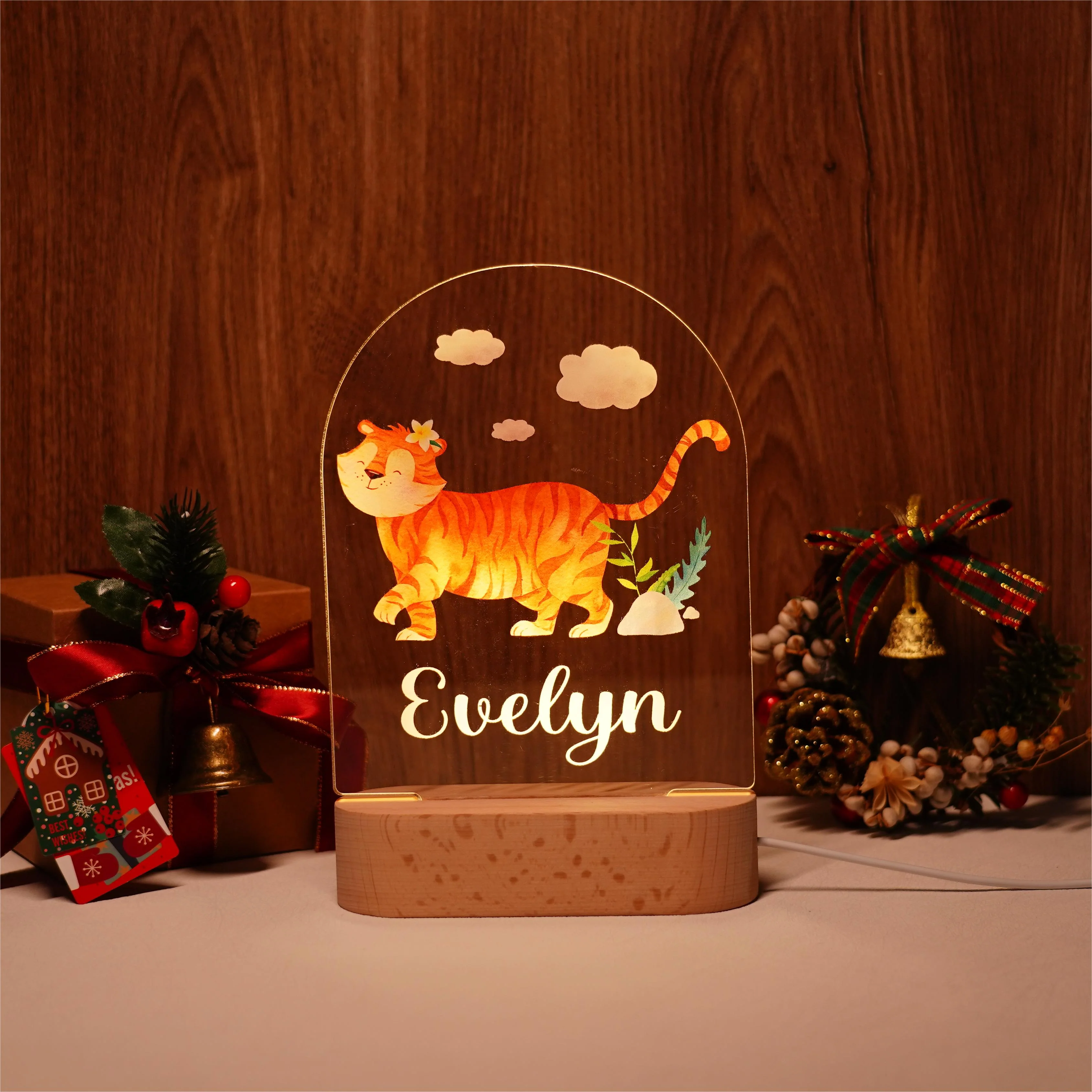 Baby Name Night Light Lamp - Tiger - Image 4