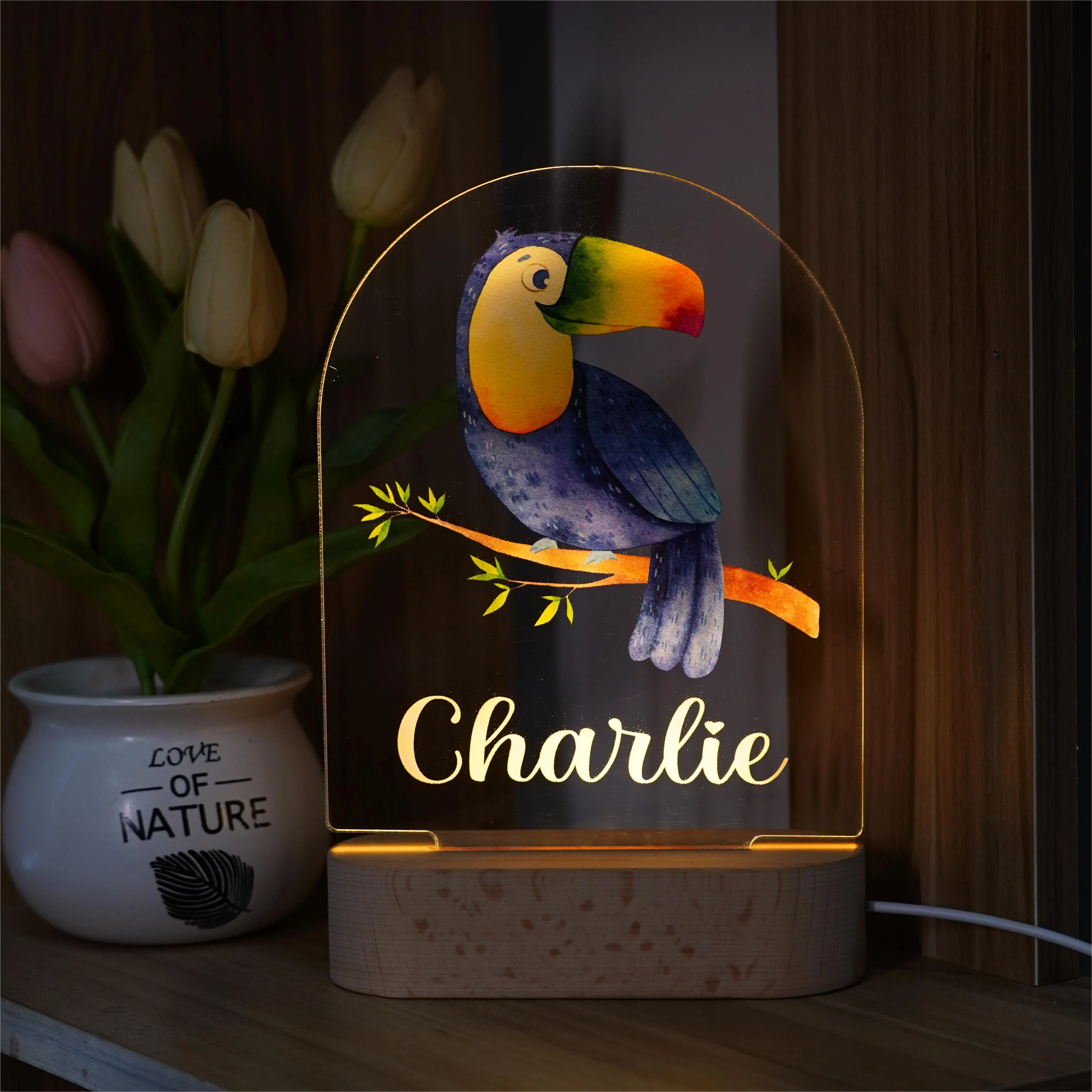 Baby Name Night Light Lamp - Toucan - Image 3