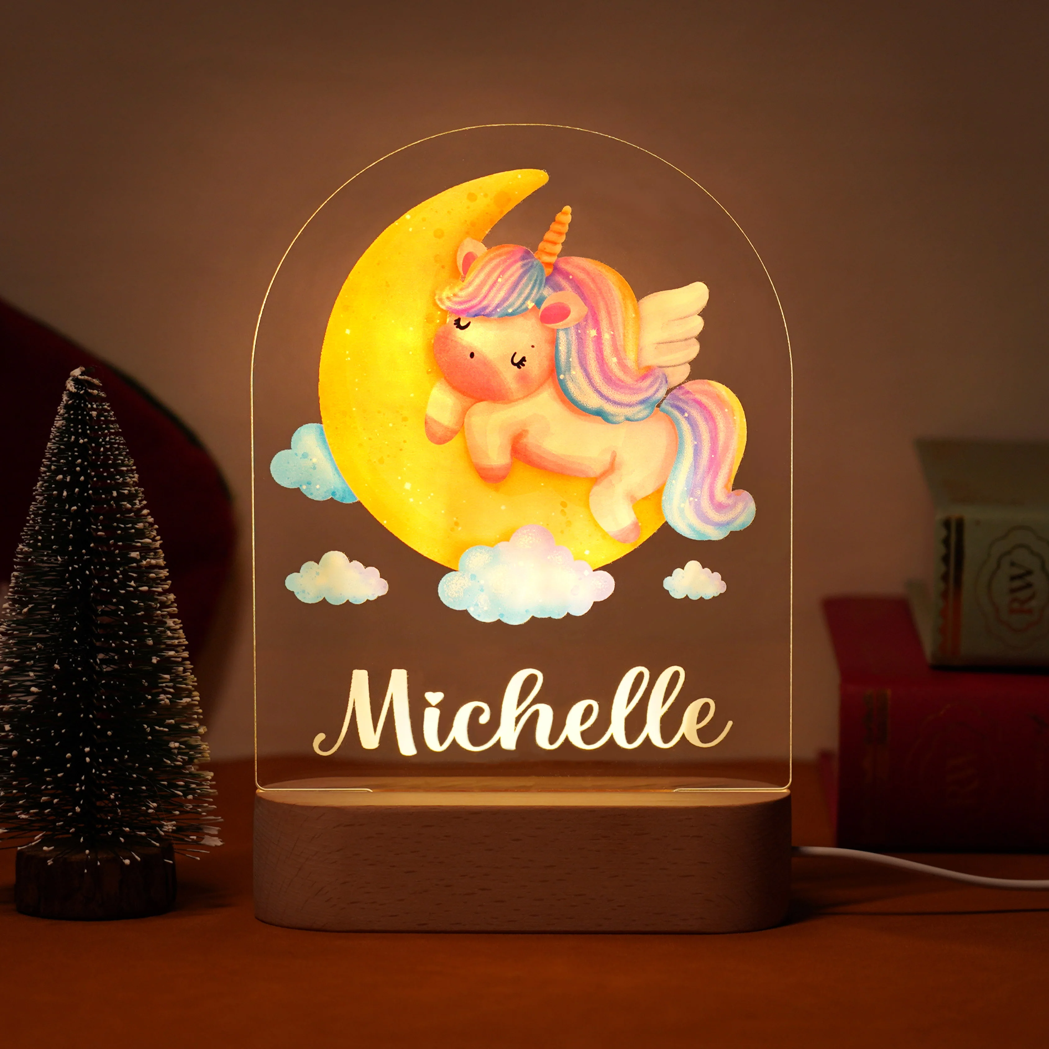 Baby Name Night Light Lamp - Unicorn - Image 3