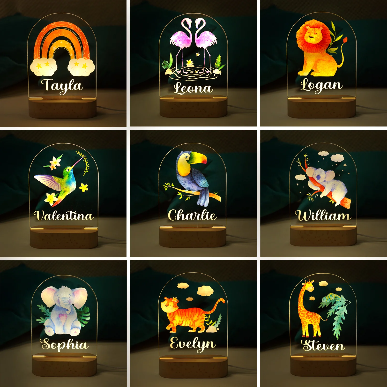 Personalised Baby Name Night Light Lamp - Image 2