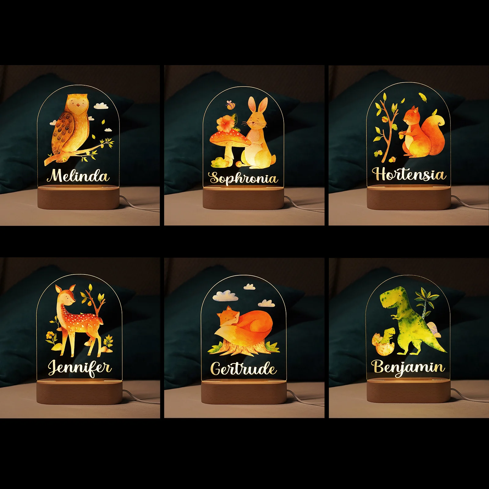 Personalised Baby Name Night Light Lamp - Image 4
