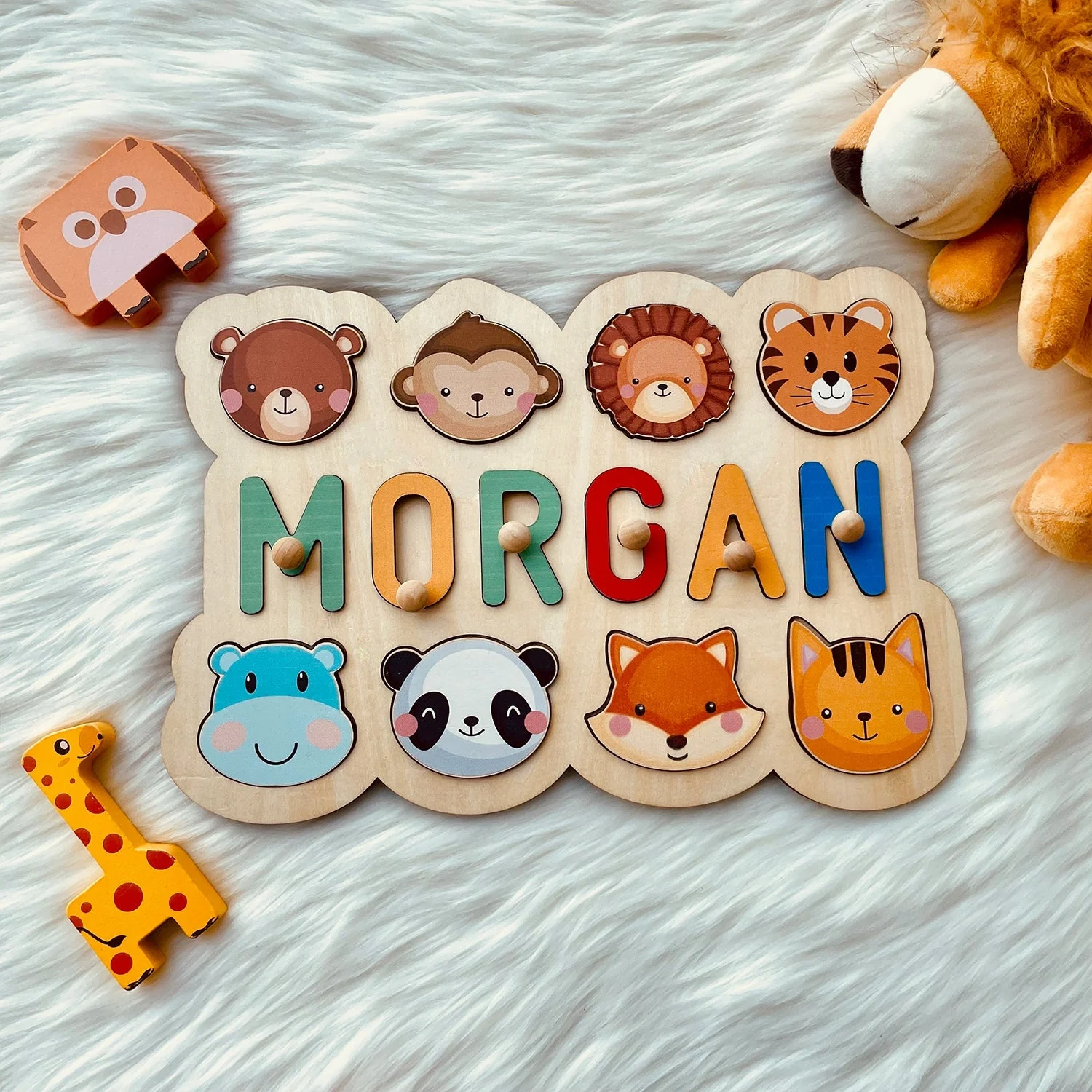 Personalized Wooden Baby Name Puzzle - Outlines - Image 3