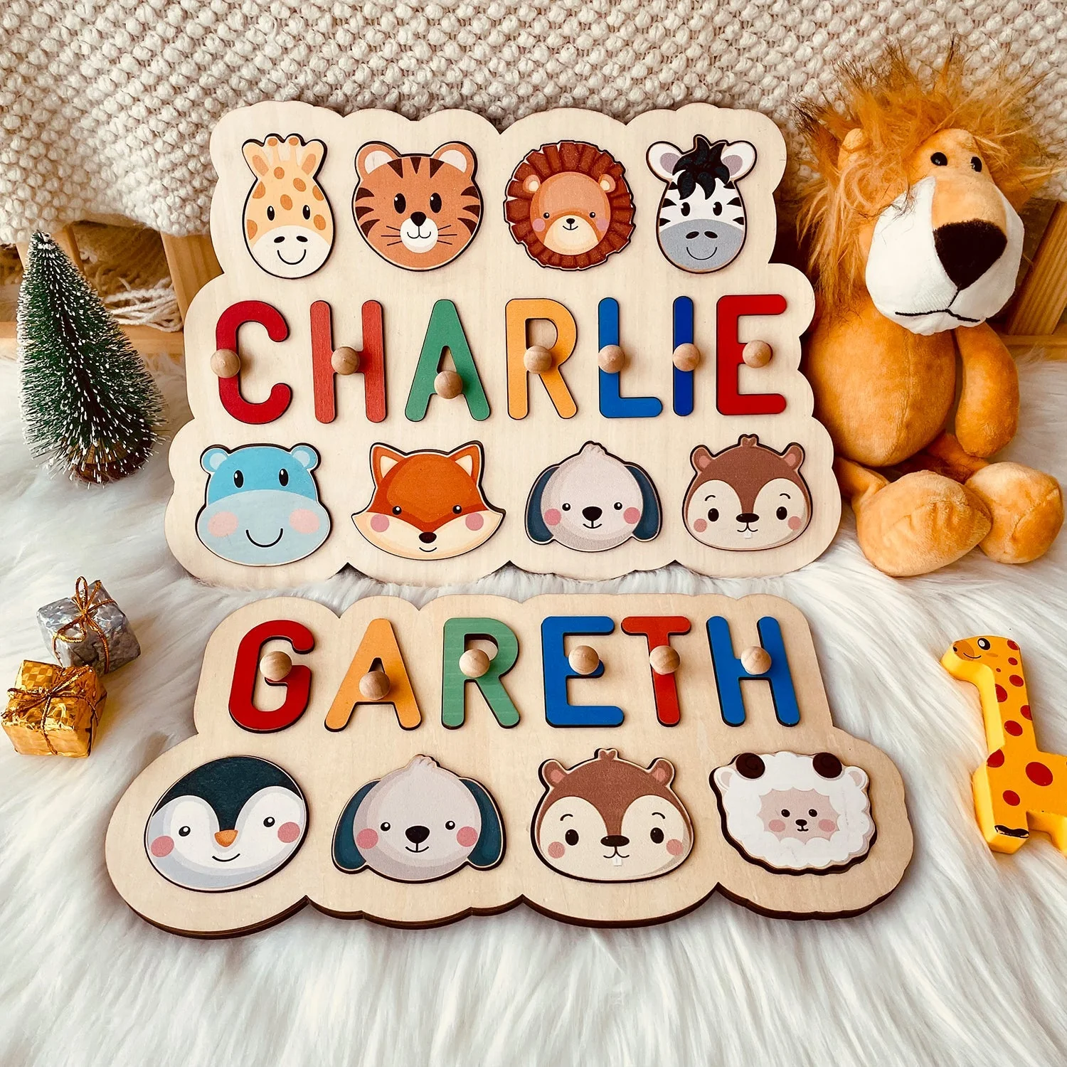 Personalized Wooden Baby Name Puzzle - Outlines - Image 4