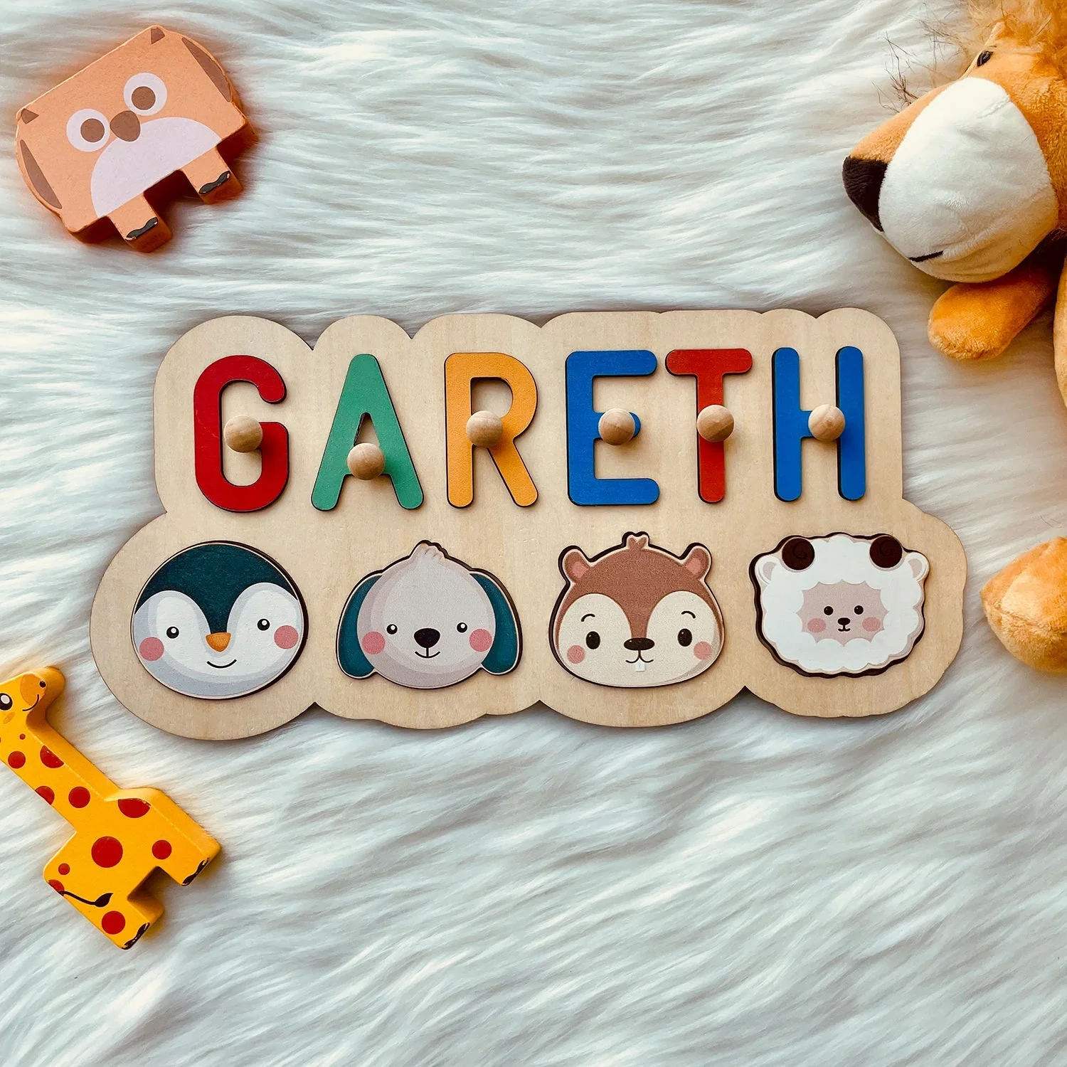 Personalized Wooden Baby Name Puzzle - Outlines - Image 5
