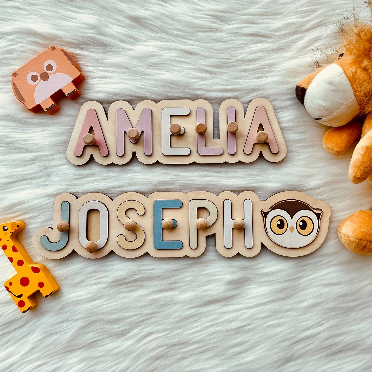 Personalized Wooden Baby Name Puzzle - Outlines - Image 7
