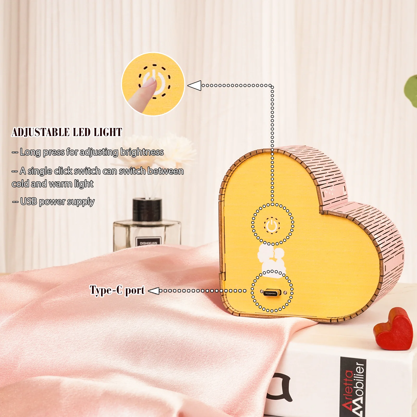 Personalized 3D Wooden Puzzle Night Light – Custom Name Mother’s Day Gift - Image 5