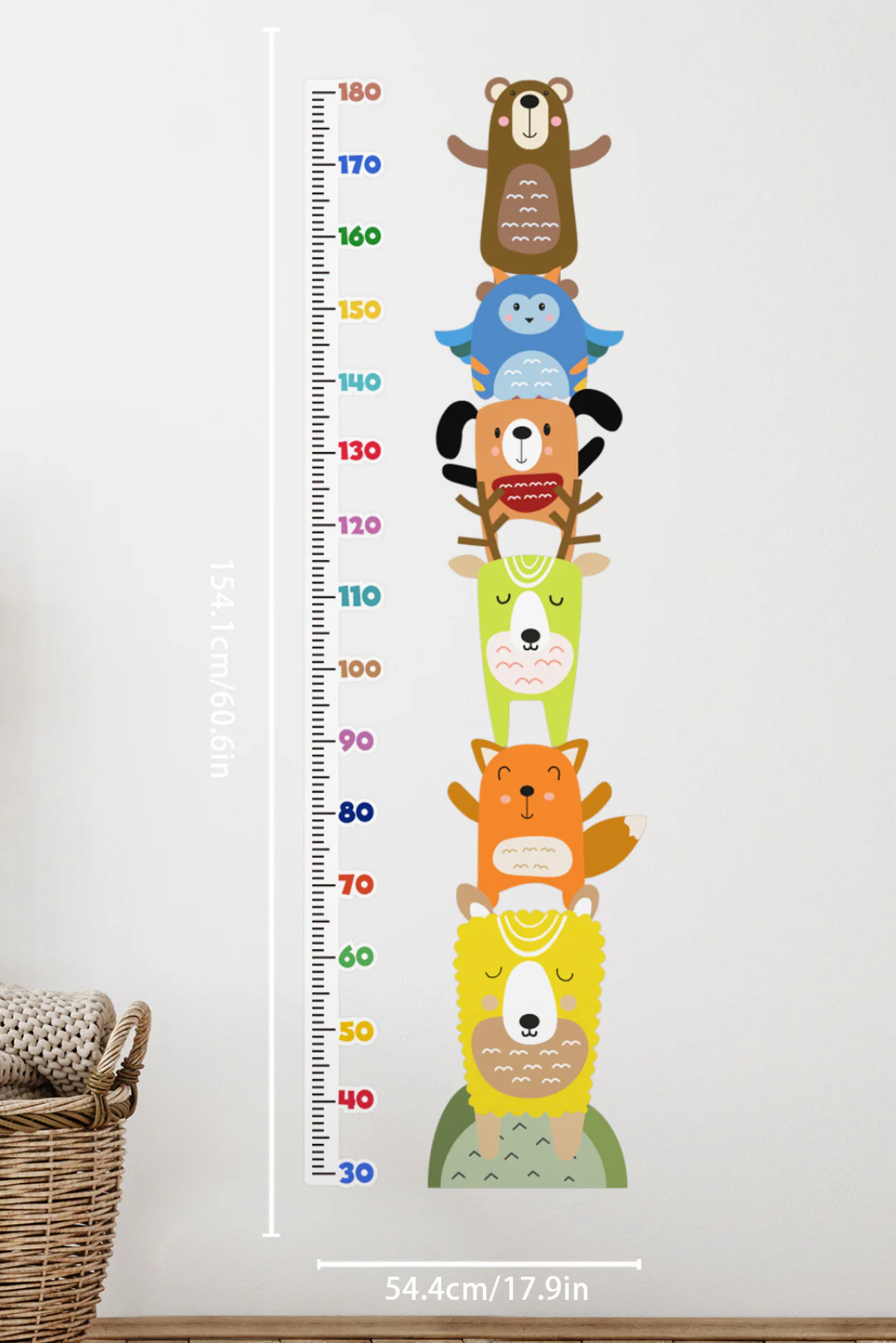 Animal Stack Growth Chart Wall Decals - Image 4
