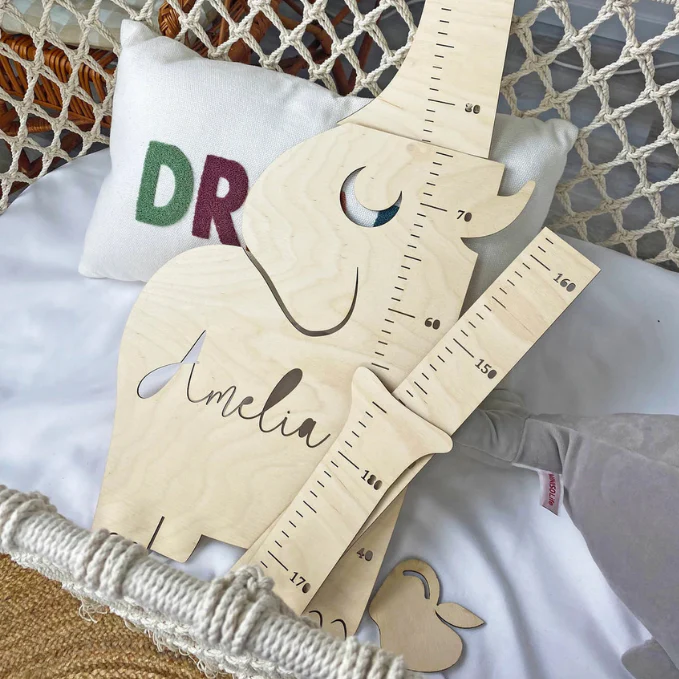 Personalized Wooden Elephant Growth Chart - Image 3