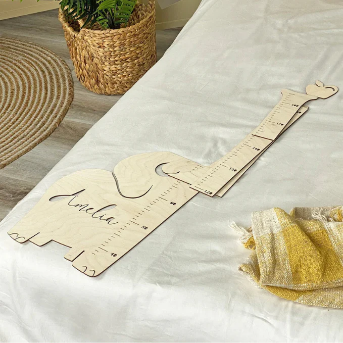 Personalized Wooden Elephant Growth Chart - Image 5