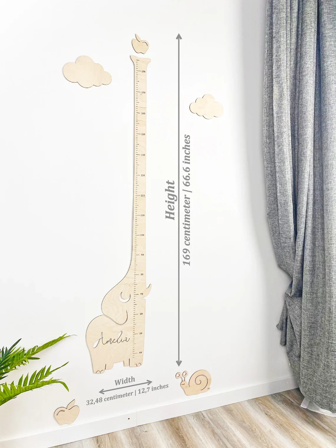 Personalized Wooden Elephant Growth Chart - Image 6