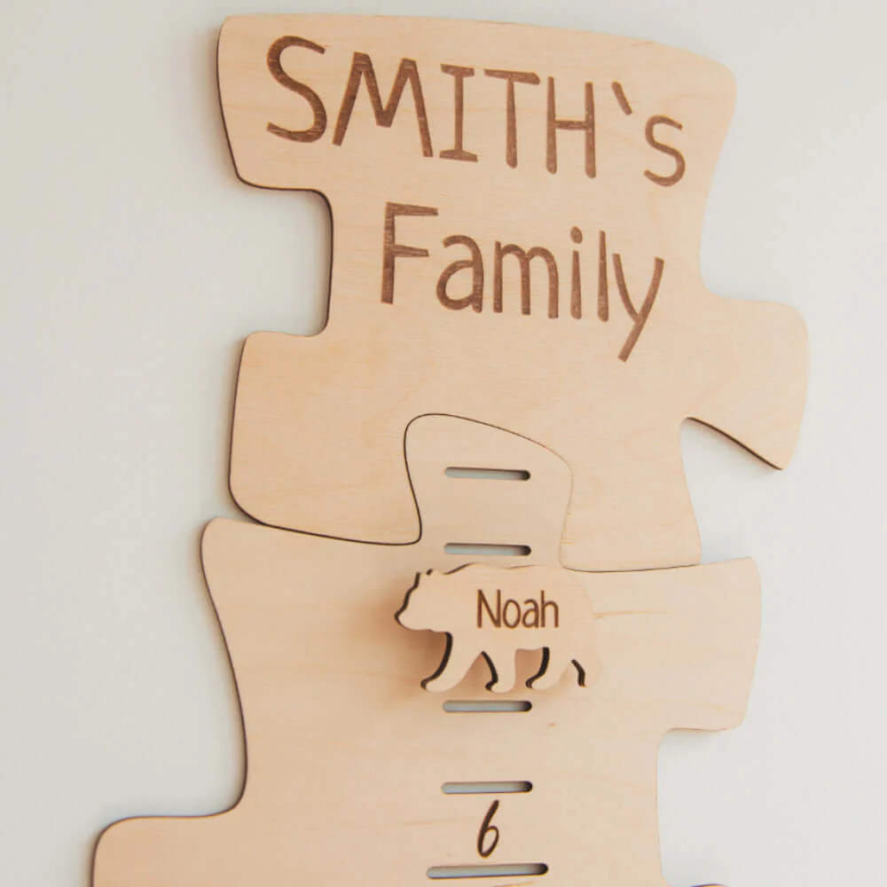 Personalized Wooden Puzzles Growth Chart Wall Decor - Image 2
