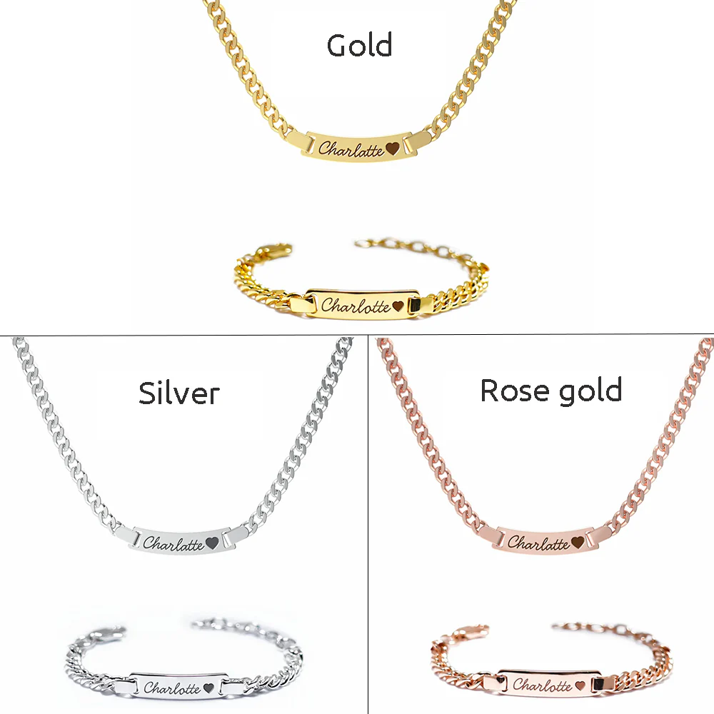 S925 Personalized Baby Name and Birthstone Bracelet Set - Image 11