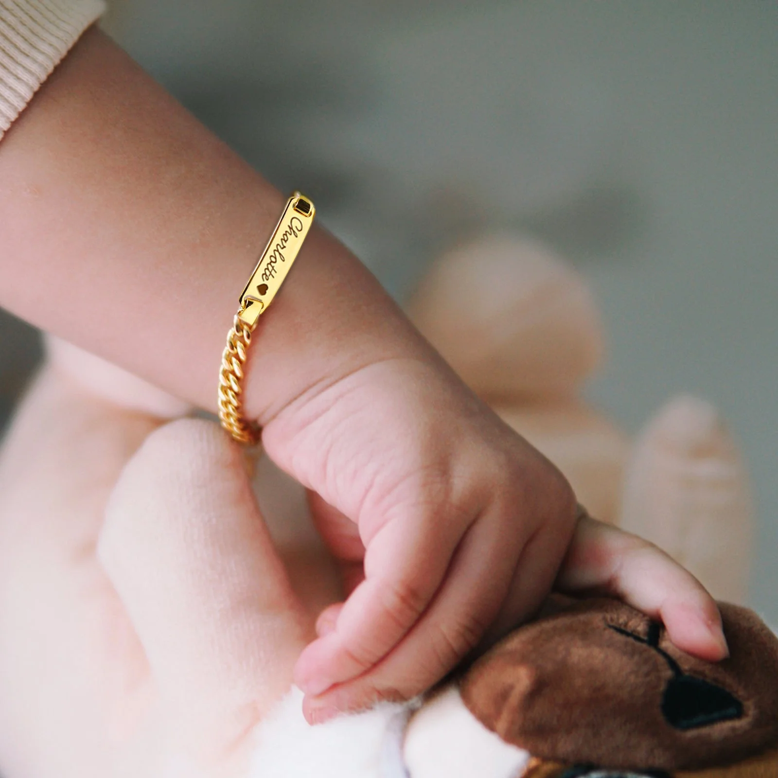 S925 Personalized Baby Name and Birthstone Bracelet Set - Image 3