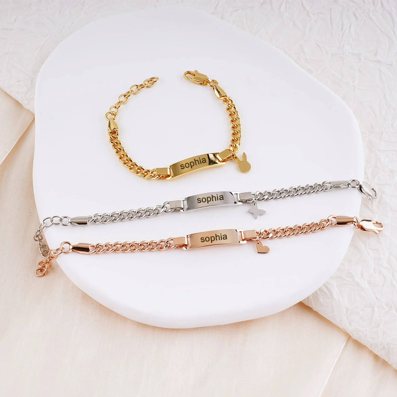 Personalized Baby Name Bracelet with Cute Charm - Image 7