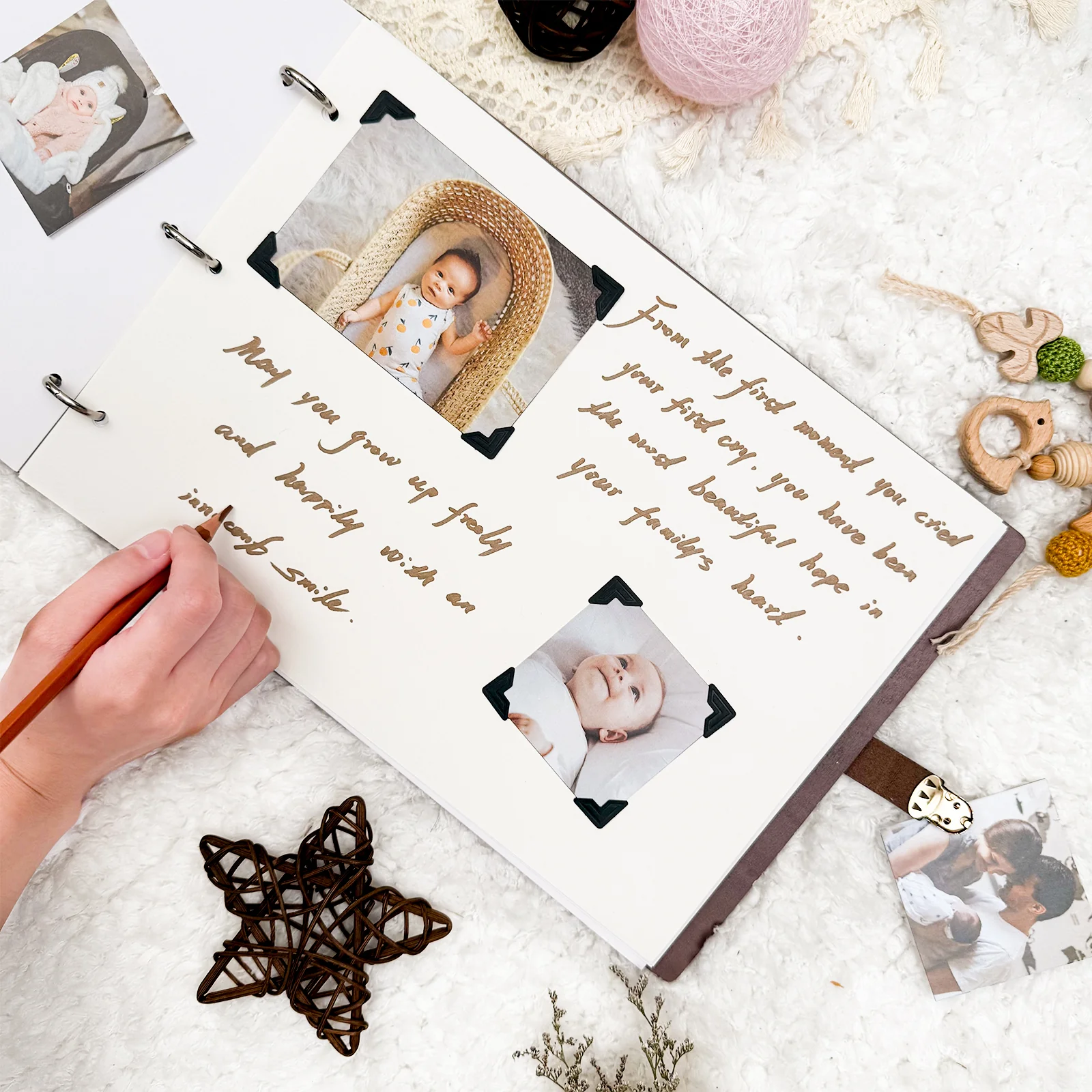 Wooden Baby Photo Album – Footprint Cover - Image 4