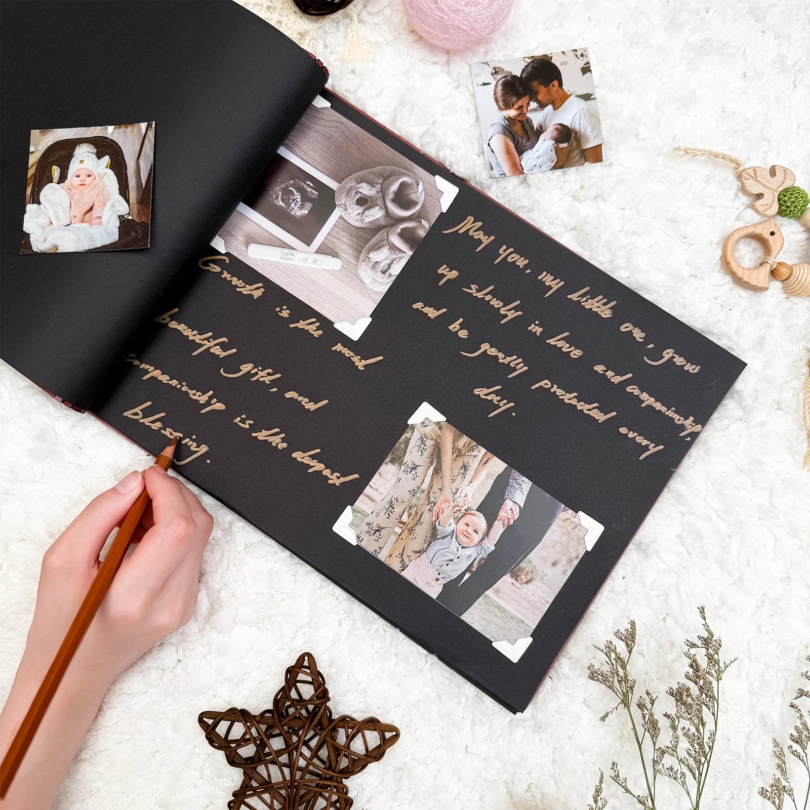Personalized Baby Photo Album – Custom Wooden Cover with Baby’s Name - Image 4