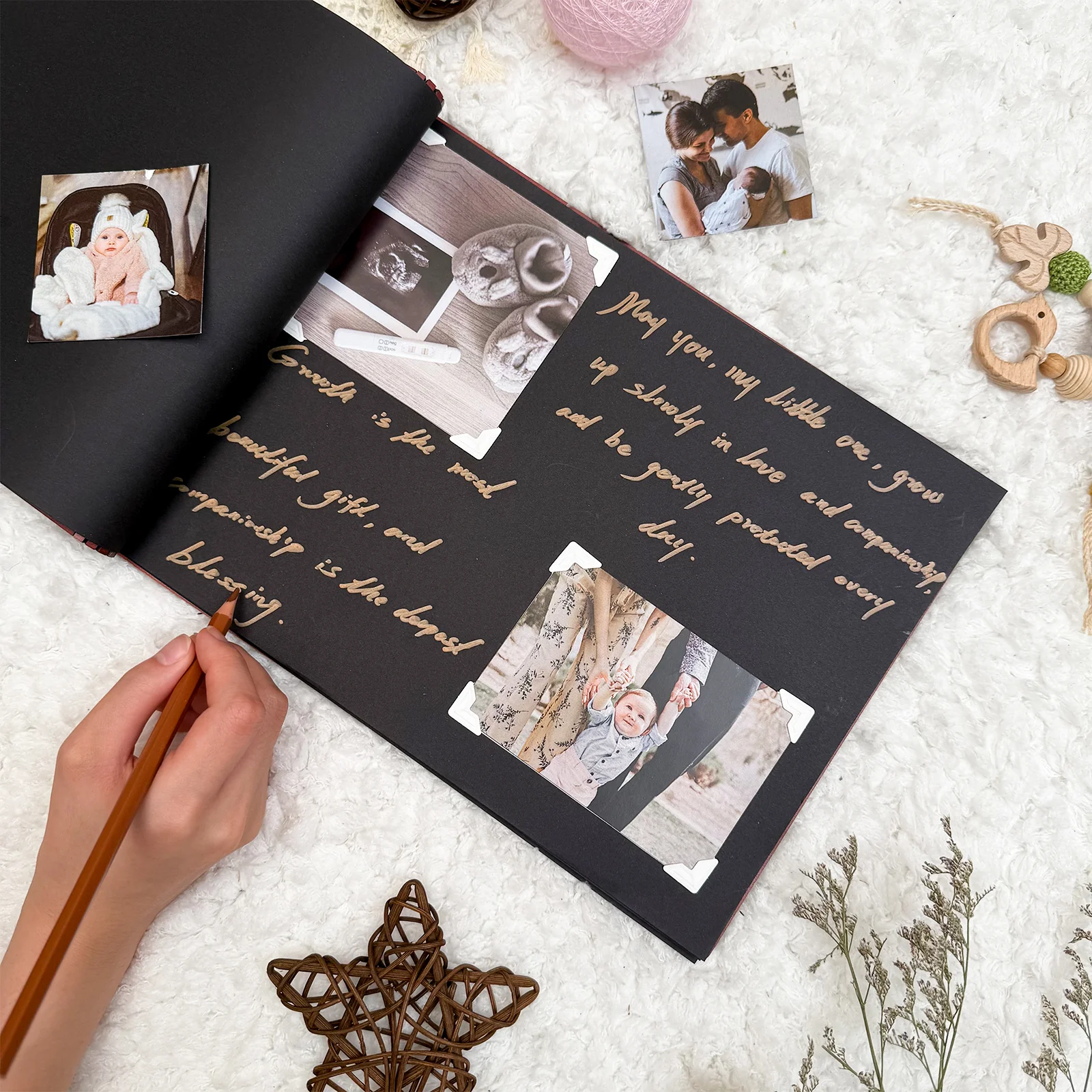 Personalized Baby Photo Album – Custom Wooden Cover with Baby’s Name - Image 4