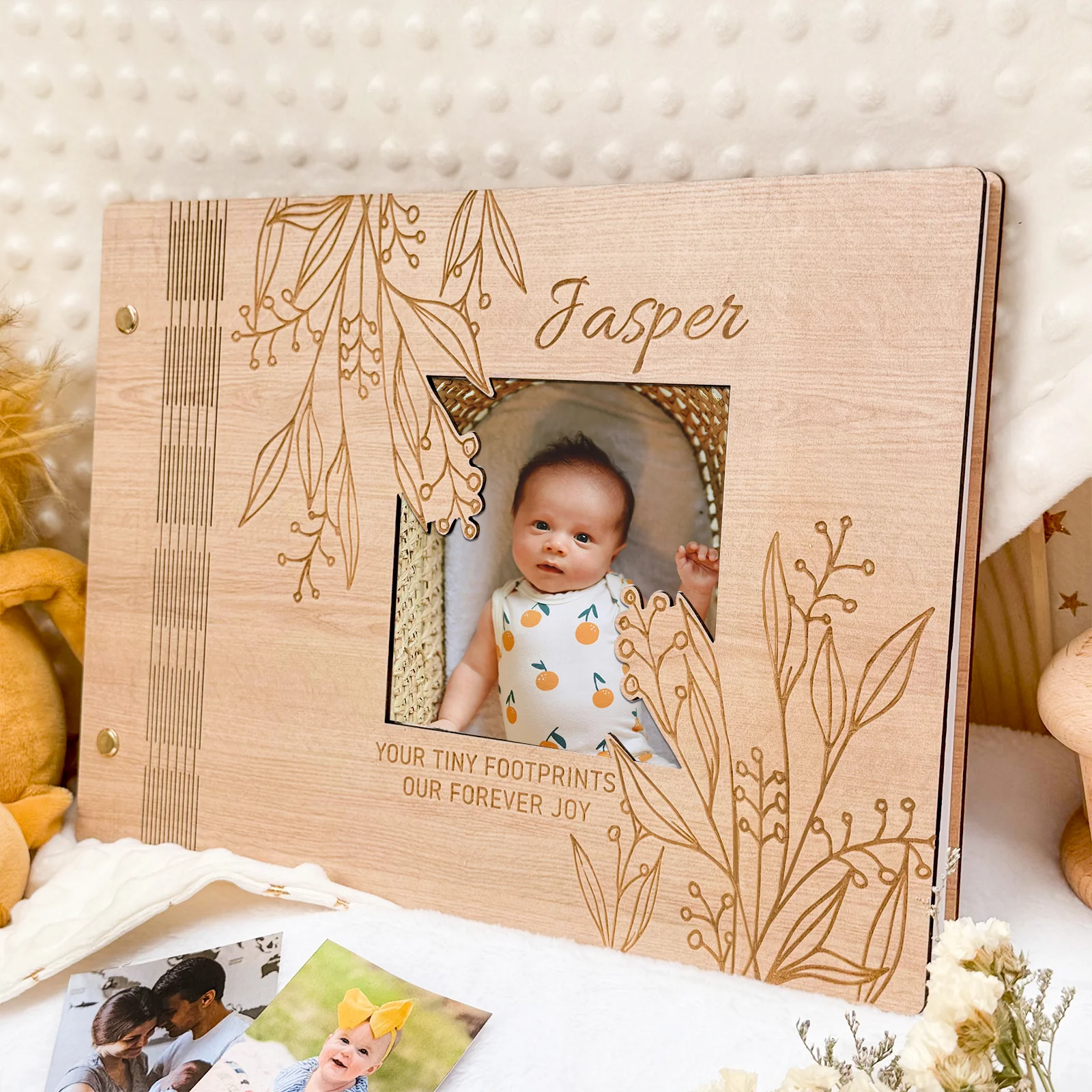 Personalized Baby Photo Album – Custom Wooden Cover with Baby’s Name - Image 3