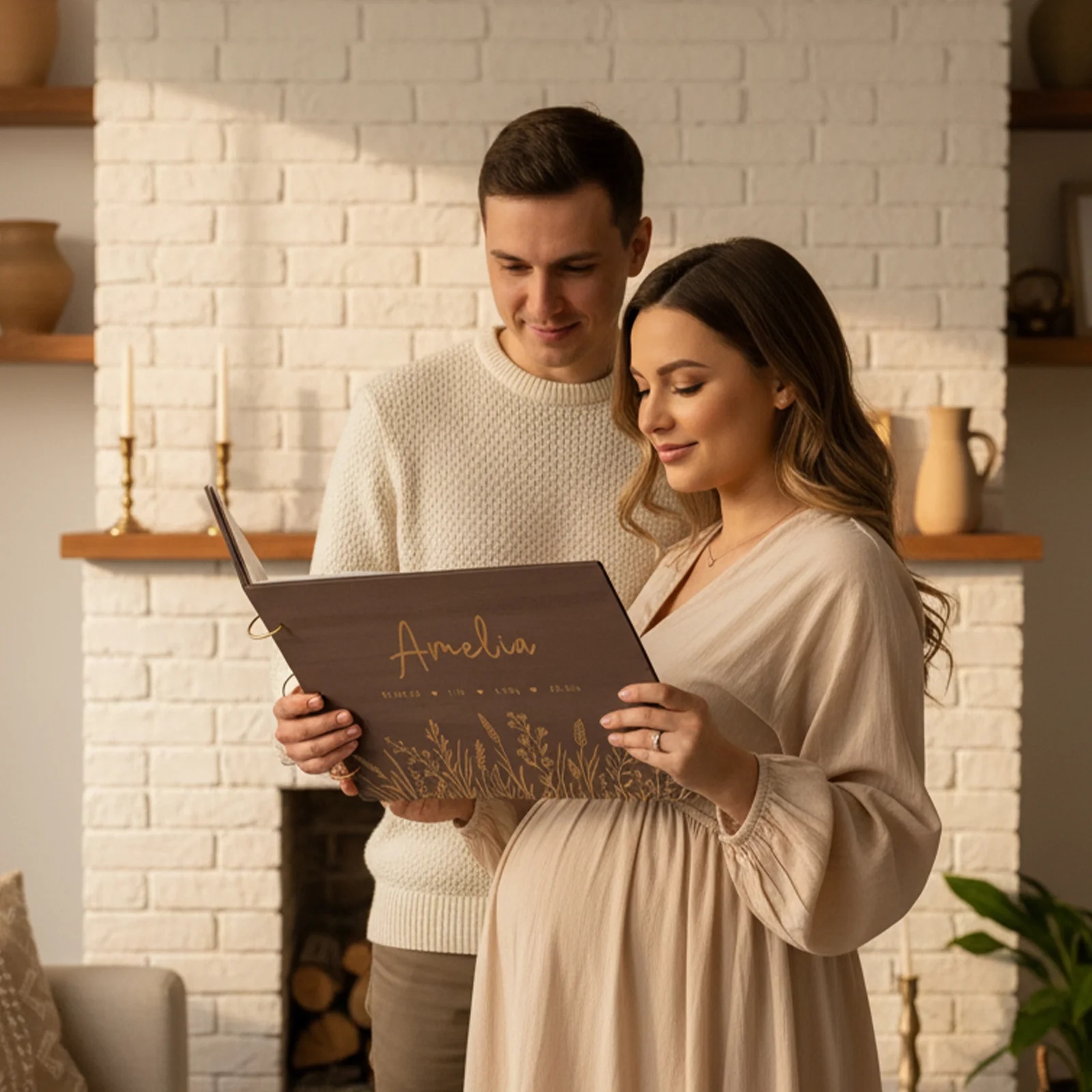 Personalized Wooden Baby Photo Album – Baby’s Name & Birth Information Engraved - Image 7