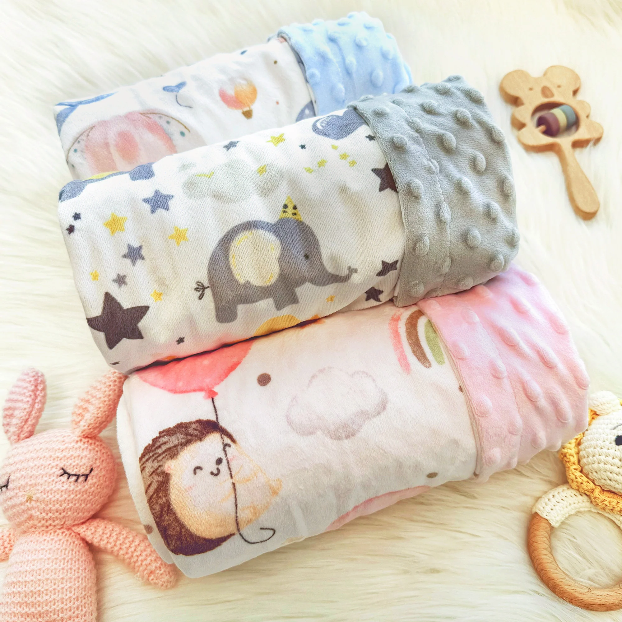Personalized Baby Minky Dot Blanket with Name - Image 14