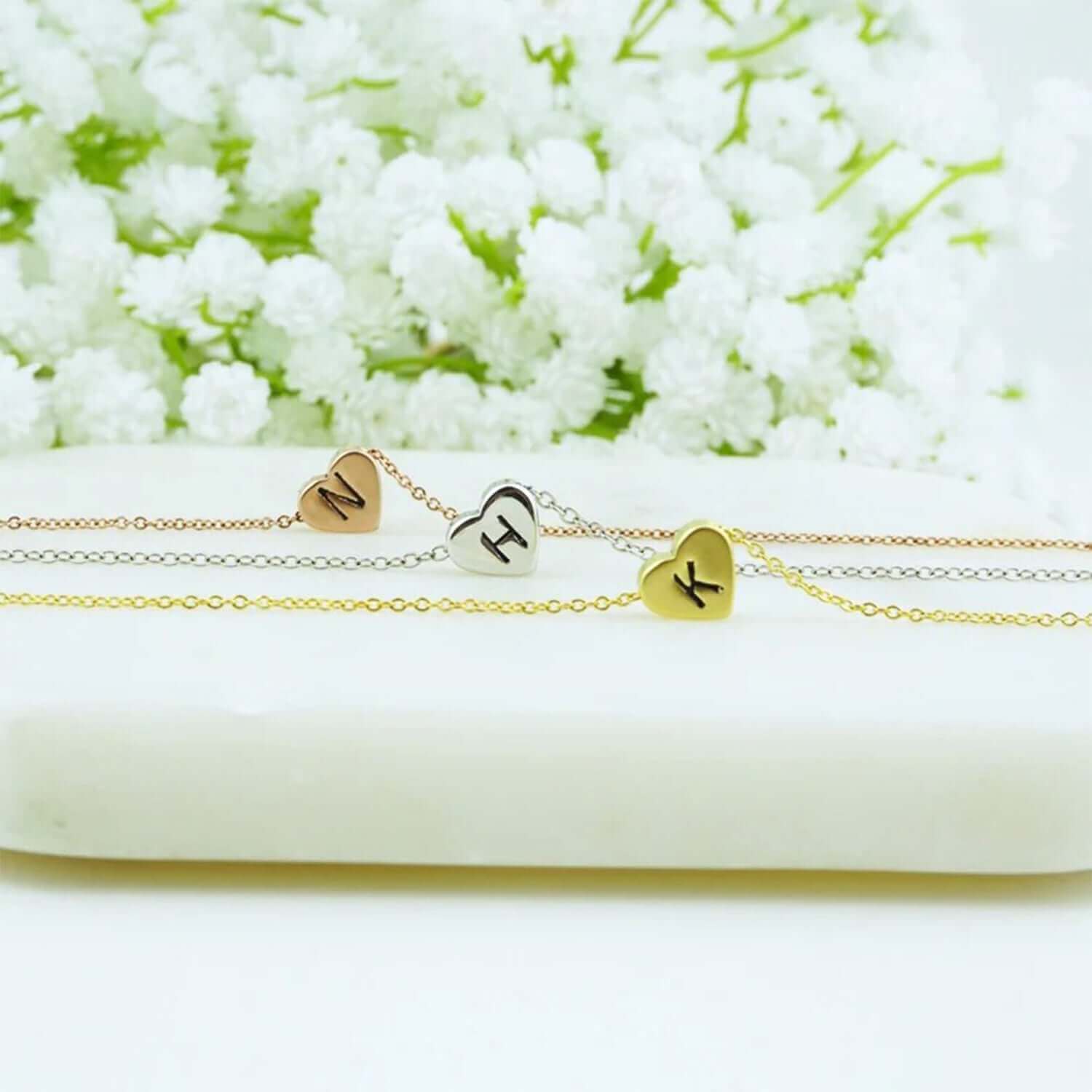 Personalized Baby Tiny Heart Initial Bracelet - Image 5