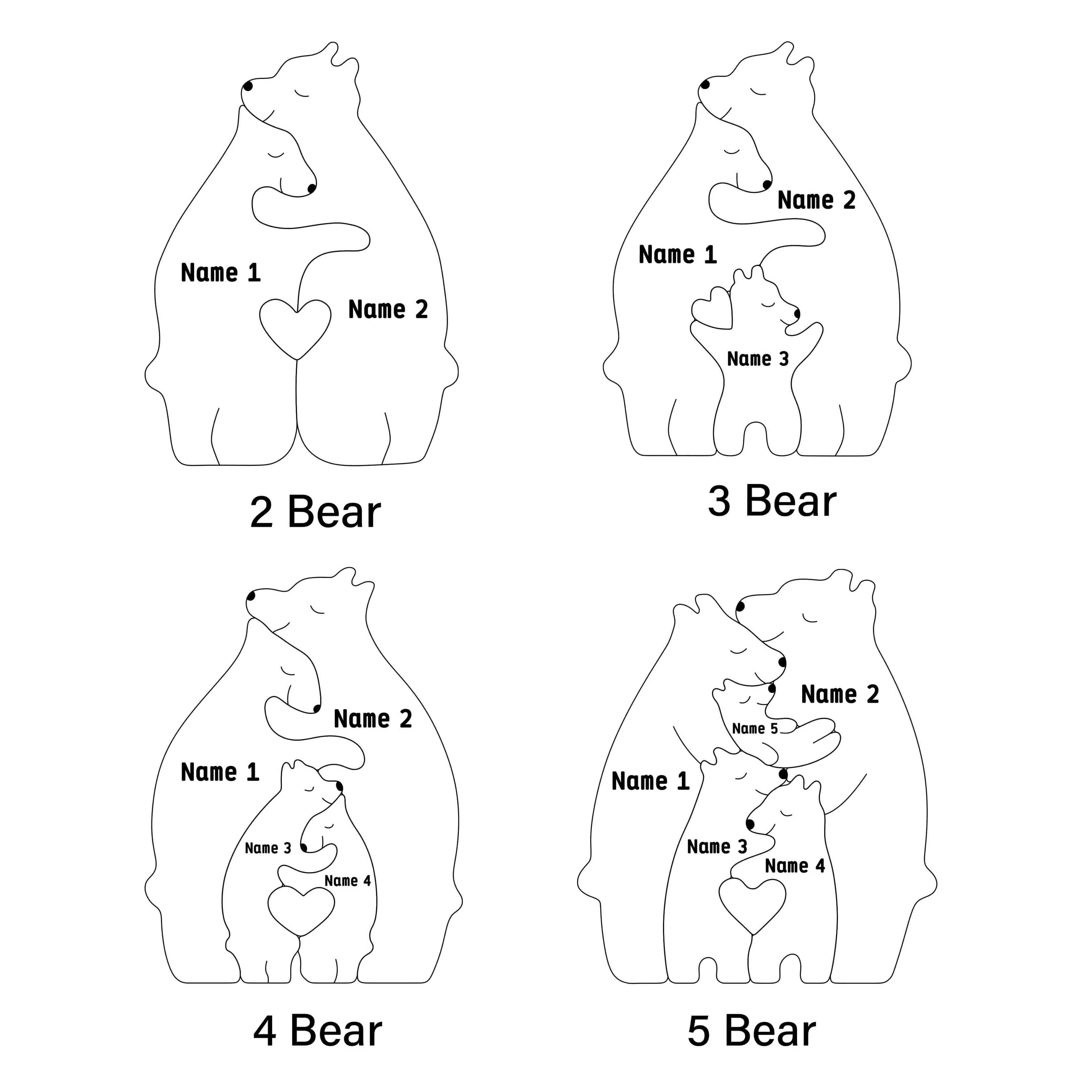 Personalized Bears Name Family Night Light - Image 5